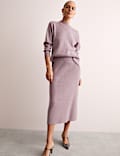Pure Wool Knitted Midi Column Skirt