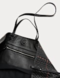 Sac fourre-tout 100 % cuir tressé