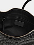 Leather Woven Knotted Shoulder Bag