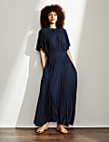 Jersey Short Sleeve Midi Shift Dress