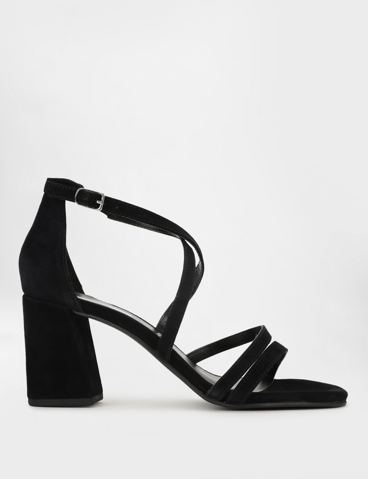 

Marks & Spencer Suede Ankle Strap Block Heel Sandal (FEMALE, BLACK, 6)