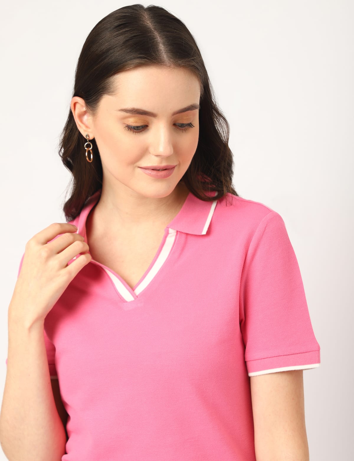 

Marks & Spencer Pure Cotton Polo Neck T-Shirt (FEMALE, BUBBLEGUM PINK, 8)