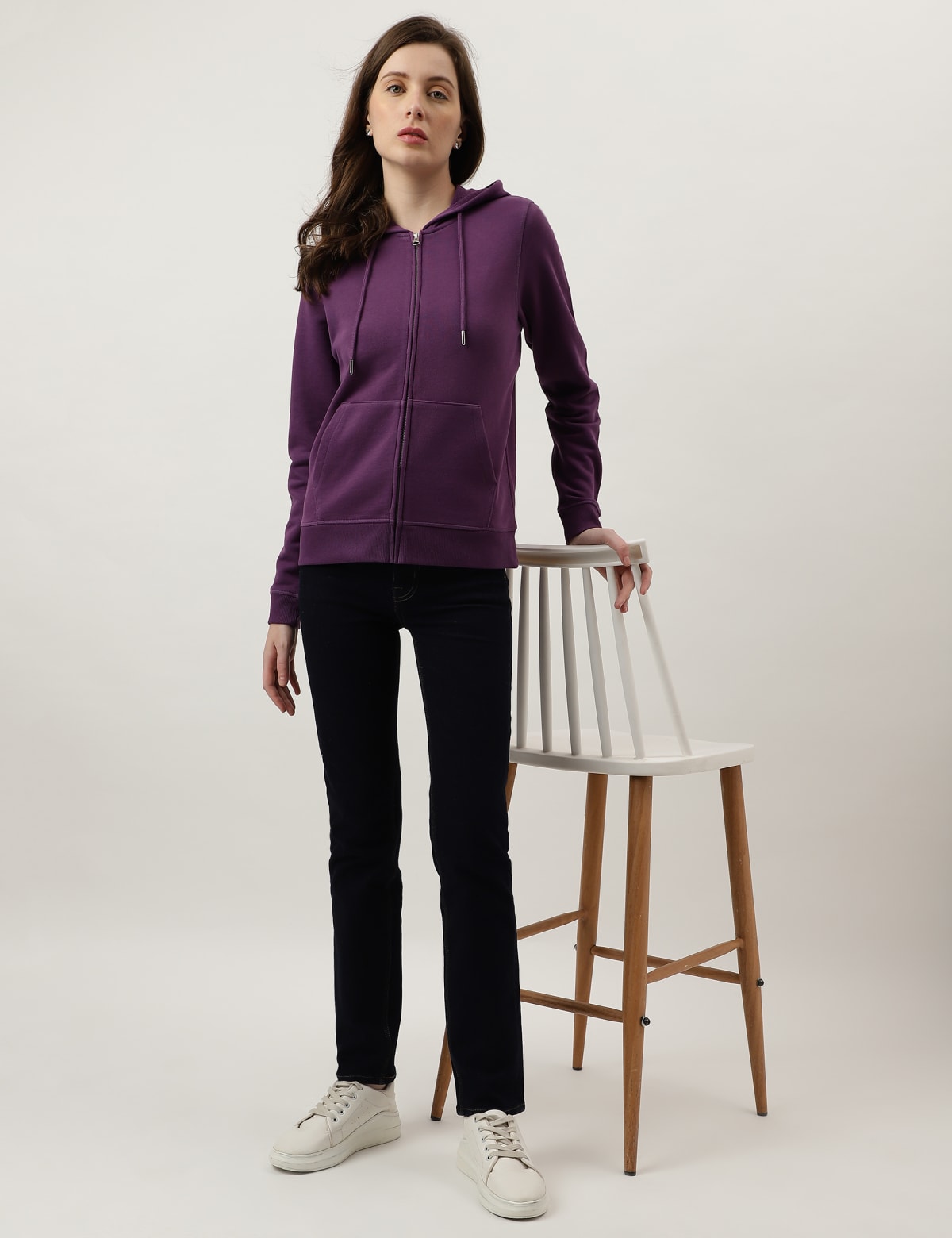 

Marks & Spencer Plain Zipper Hoodie (FEMALE, GRAPE, 8)