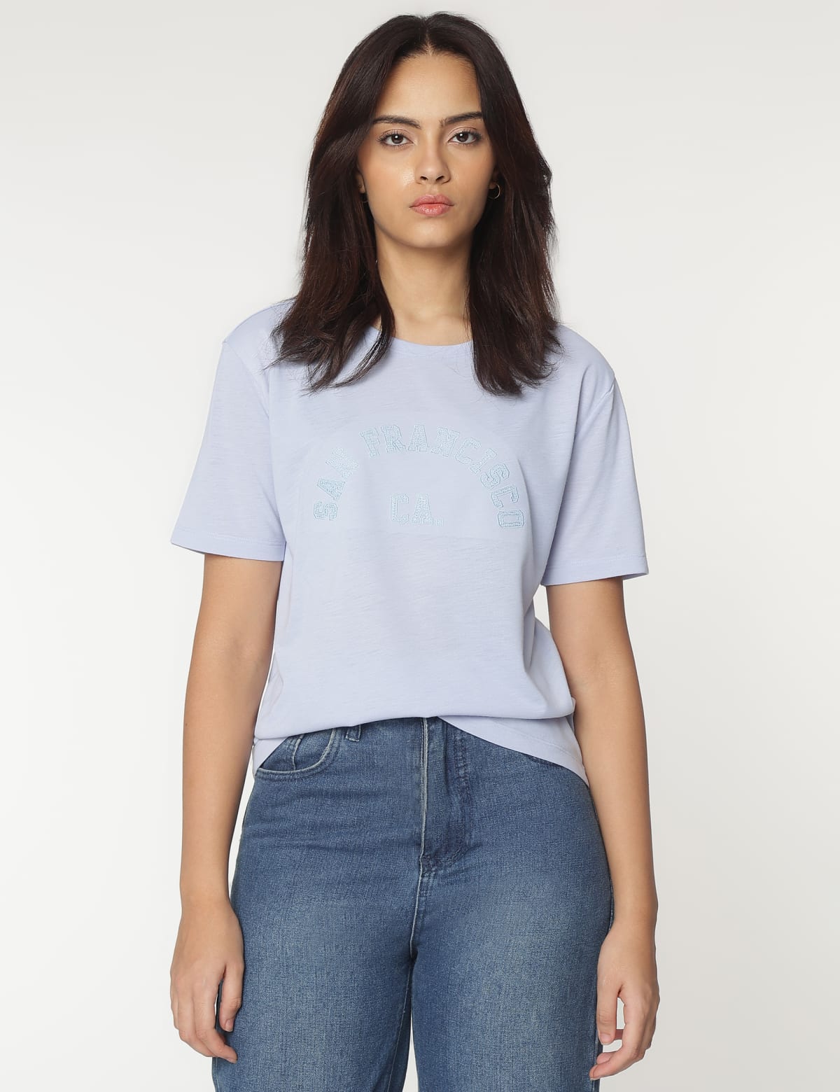 

Marks & Spencer Emboidered Poly Round Neck Tshirt (FEMALE, BLUE MIX, 6)