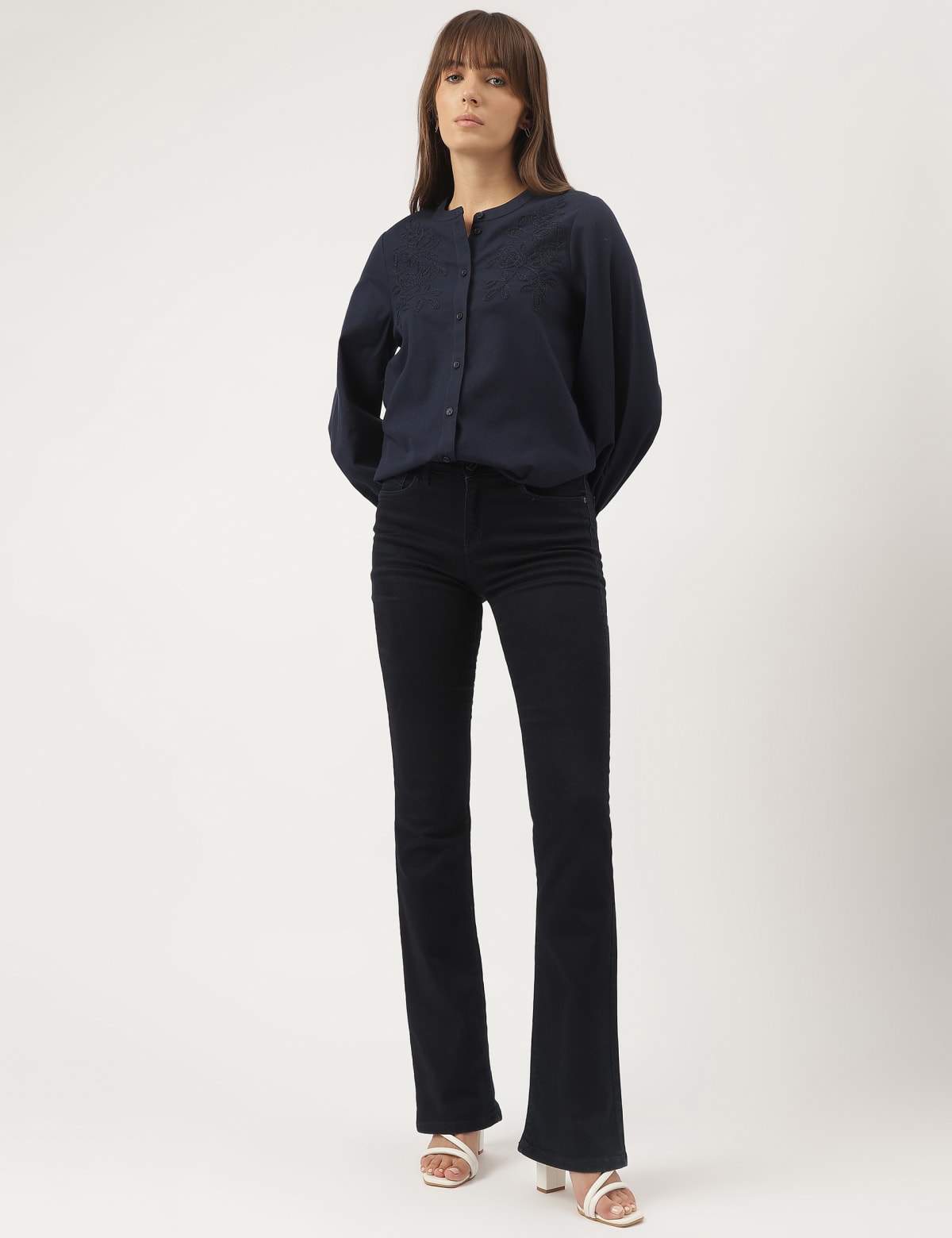 

Marks & Spencer Pure Cotton Embroidered Band Collar Blouse (FEMALE, NAVY, 6)