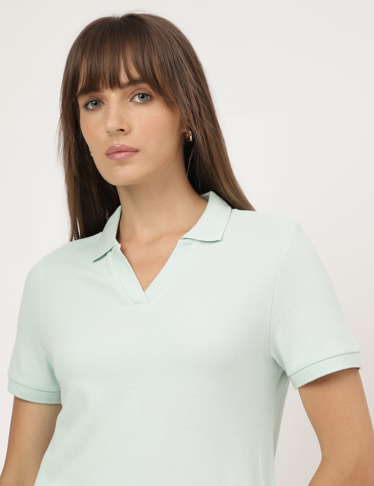 

Marks & Spencer Polo Collar Plain T-shirt (FEMALE, MINT, 8)