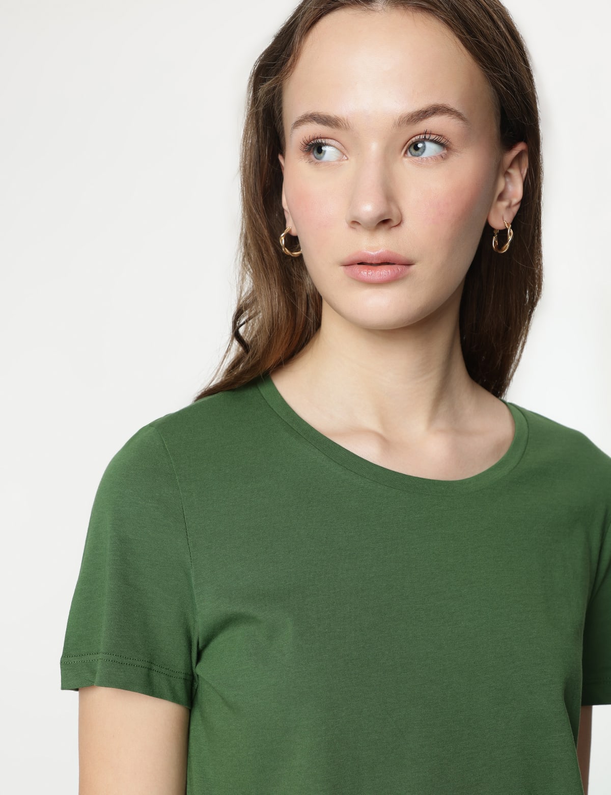 

Marks & Spencer Pure Cotton Plain Short Sleeves T-Shirt (FEMALE, FOREST GREEN, 18)