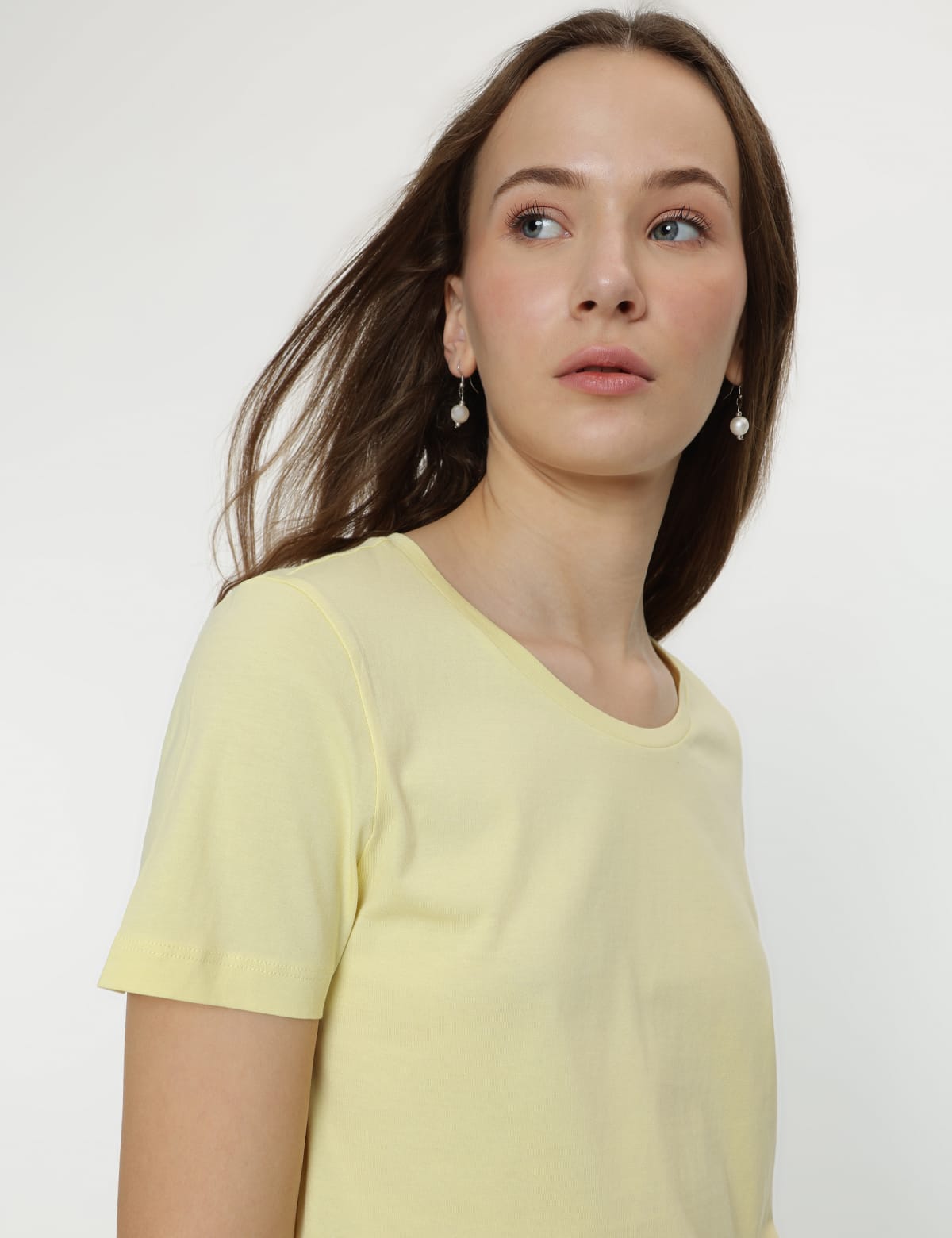 

Marks & Spencer Pure Cotton Plain Short Sleeves T-Shirt (FEMALE, LIGHT CITRUS, 16)