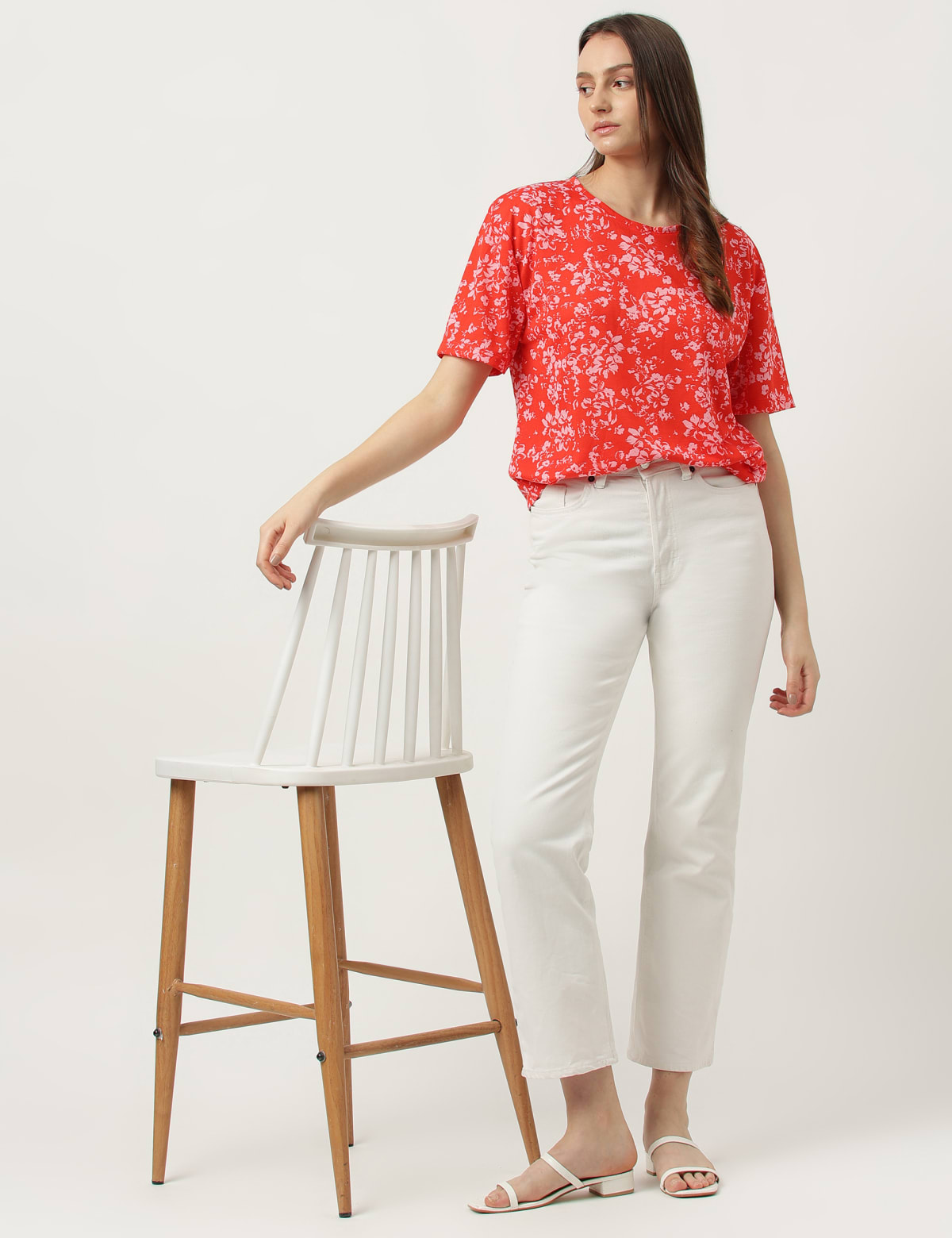 

Marks & Spencer Floral Printed Short Sleeve T-Shirt (FEMALE, PETAL PINK, 12)