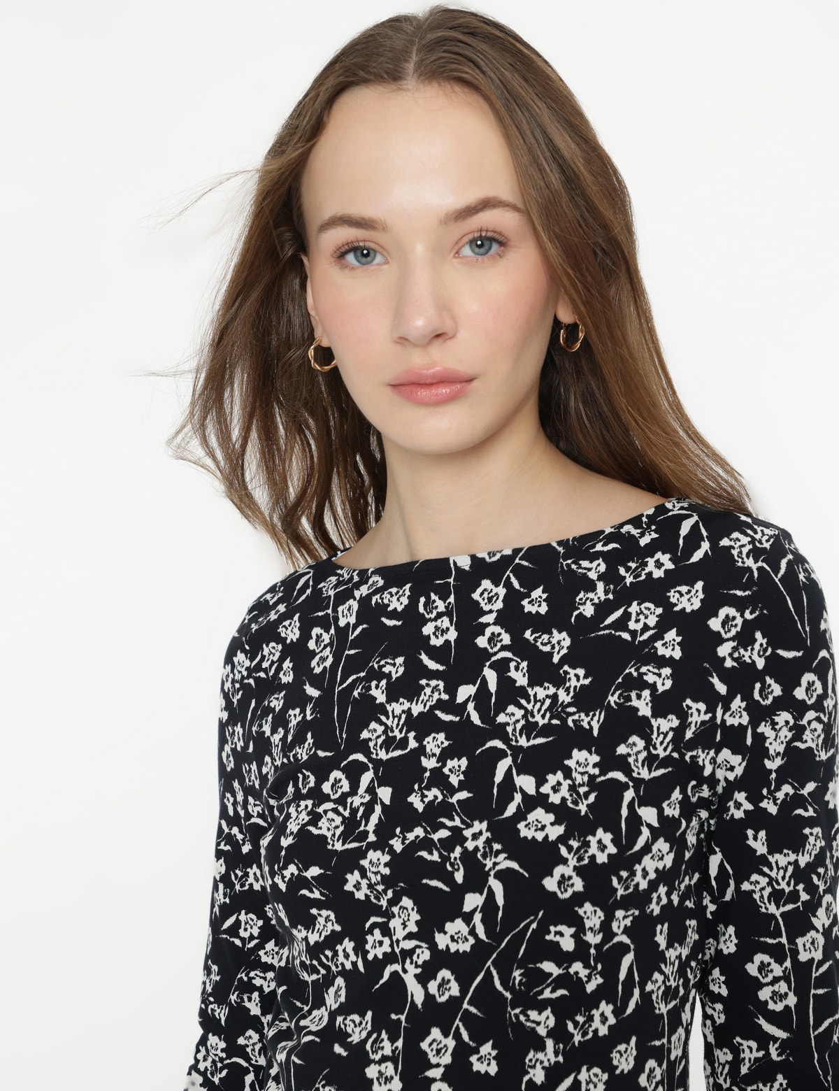 

Marks & Spencer Cotton Rich Printed 3/4 Sleeves T-Shirt (FEMALE, BLACK MIX, 14)