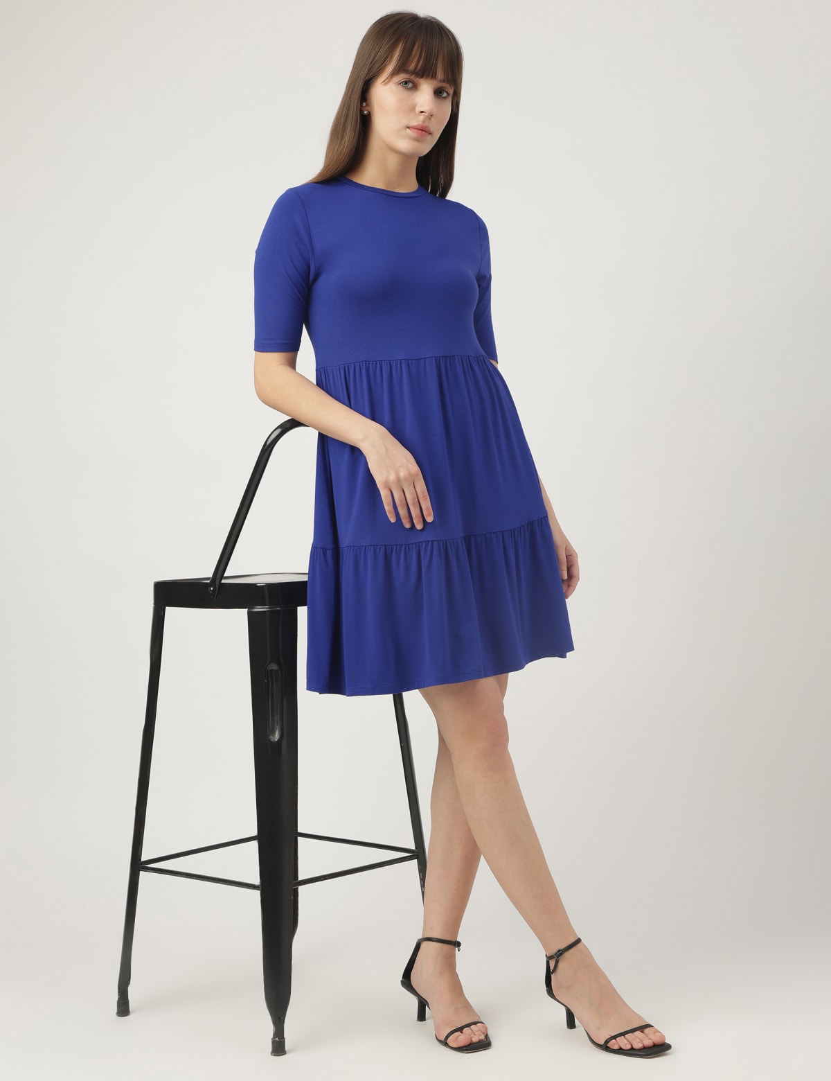 

Marks & Spencer Slim Fit Knee Length Solid Dress (FEMALE, ROYAL BLUE, 16)