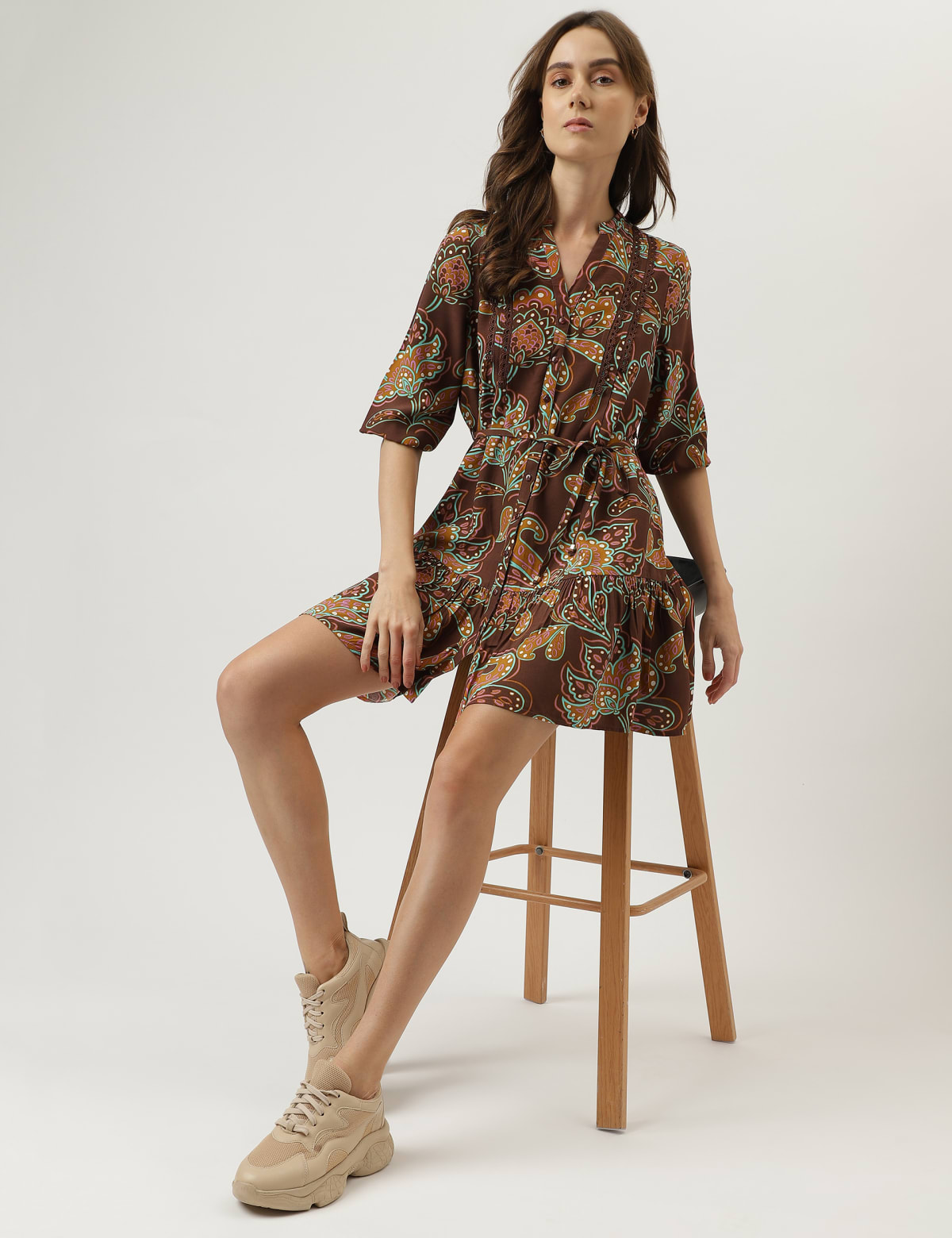 

Marks & Spencer Printed Regular Length Dress (FEMALE, BROWN MIX, 16)