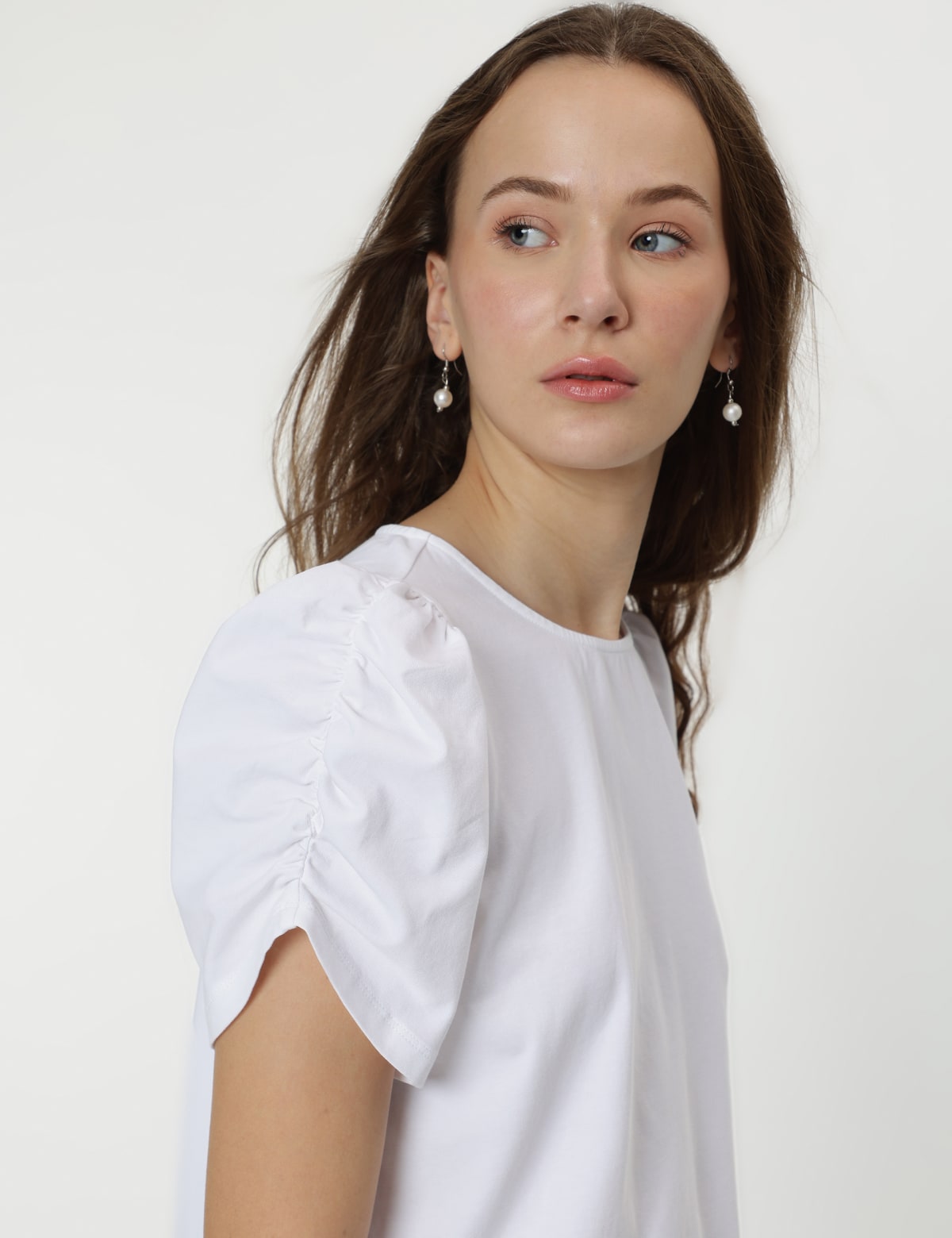 

Marks & Spencer Cotton Rich Plain Half Sleeves Top (FEMALE, WHITE, 10-REG)