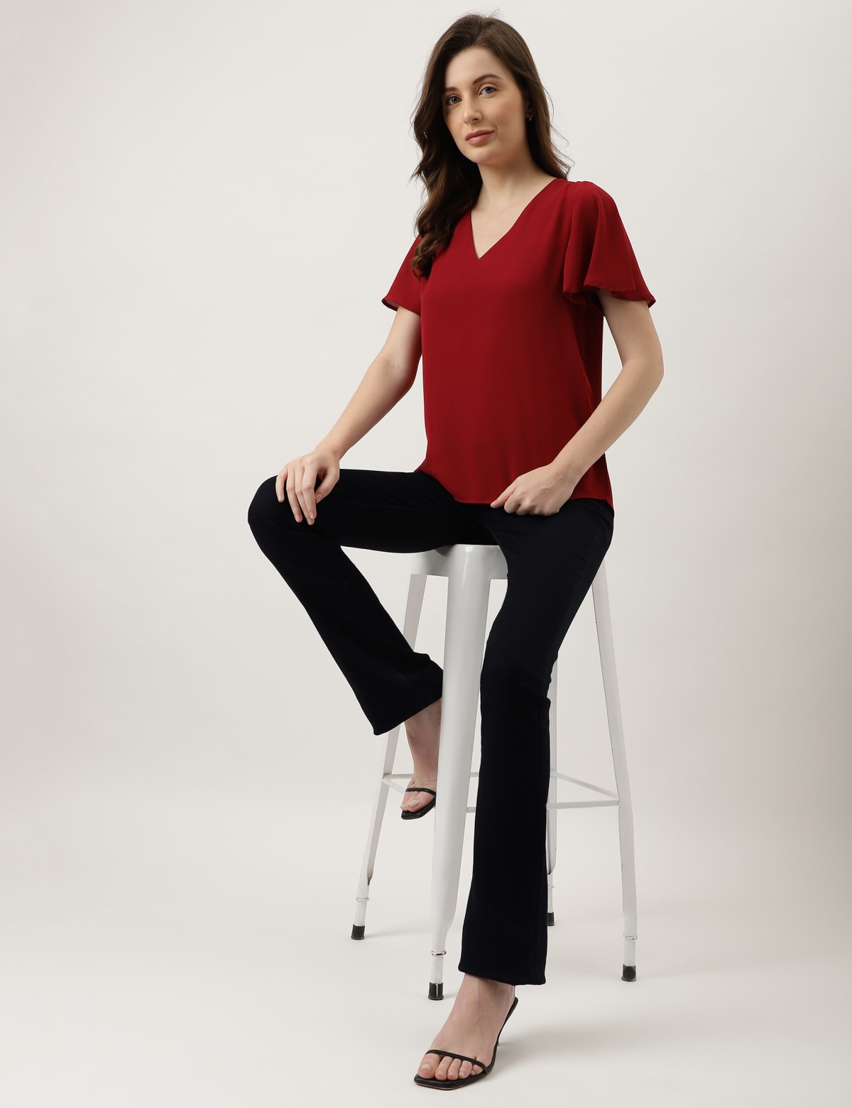 

Marks & Spencer Plain V-Neck Top (FEMALE, CRIMSON, 8)