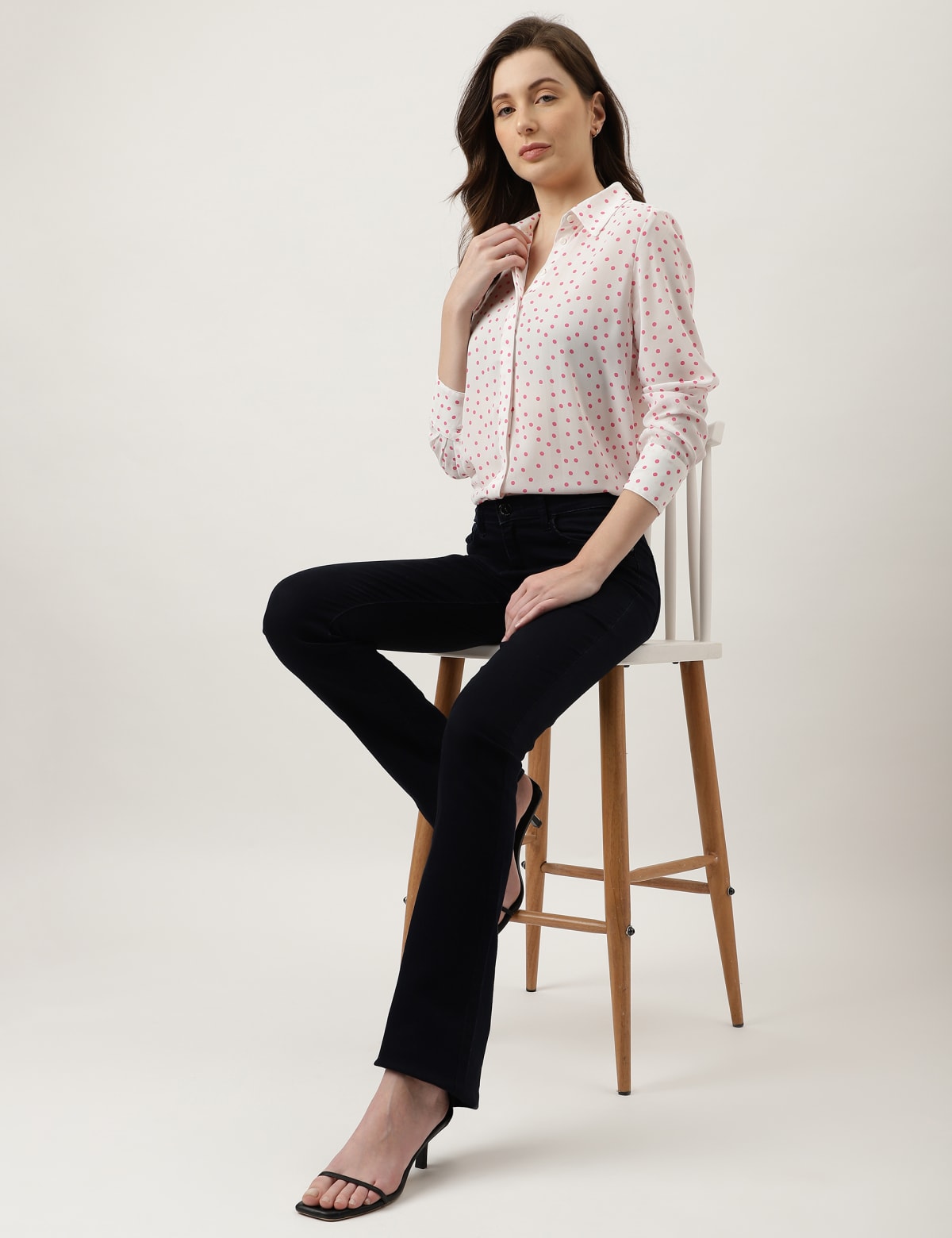 

Marks & Spencer Polka Dots Regular Fit Shirt (FEMALE, WHITE MIX, 20)