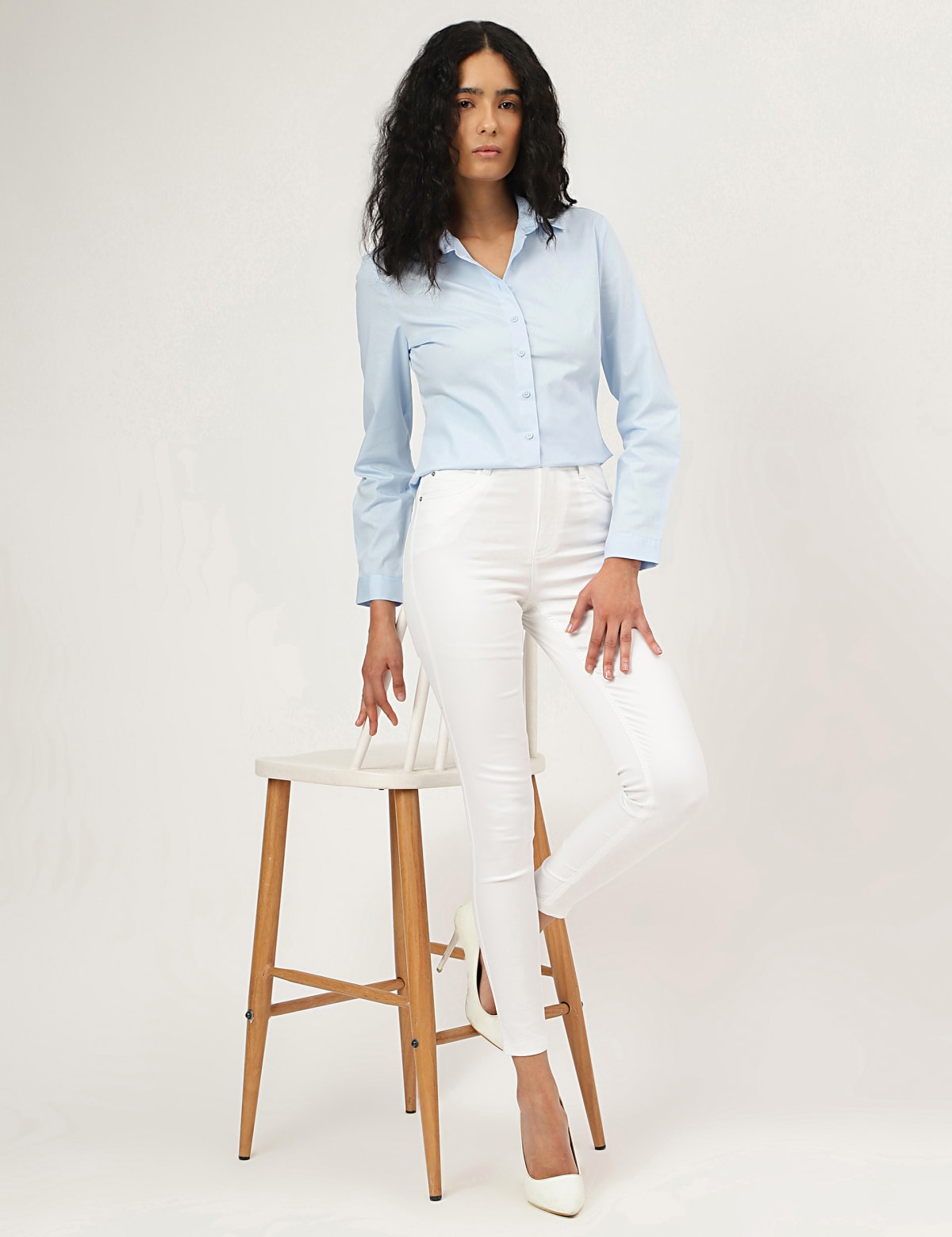 

Marks & Spencer Spread Collar Shirt (FEMALE, POWDER BLUE, 10)