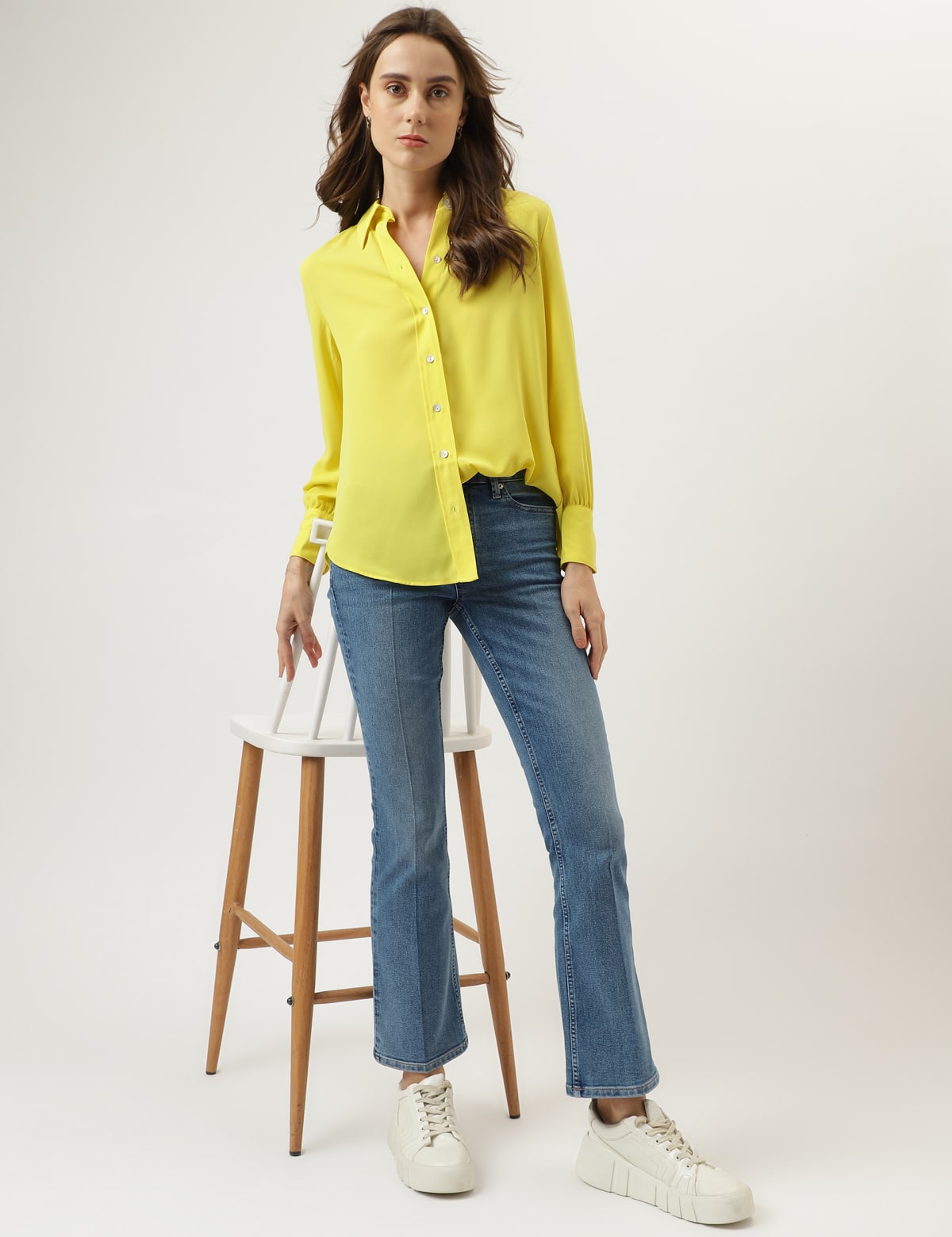 

Marks & Spencer Full Sleeves Shirt (FEMALE, ACID YELLOW, 8)