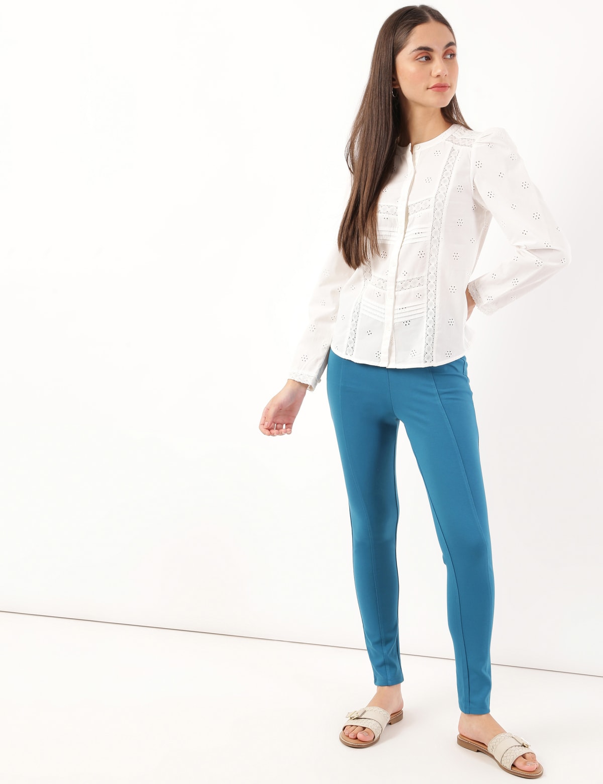 

Marks & Spencer Pure Cotton Mandarin Collar Blouse (FEMALE, IVORY, 12)