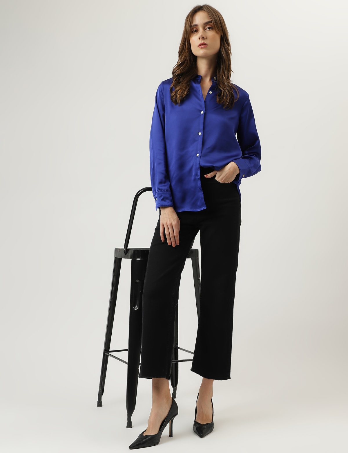 

Marks & Spencer Plain Regular Fit Shirt (FEMALE, ROYAL BLUE, 8)