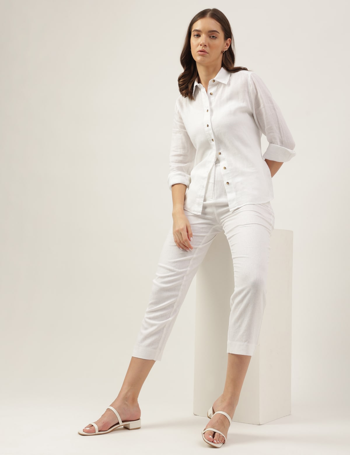 

Marks & Spencer Spread Collar Plain Shirt (FEMALE, ECO WHITE, 16)