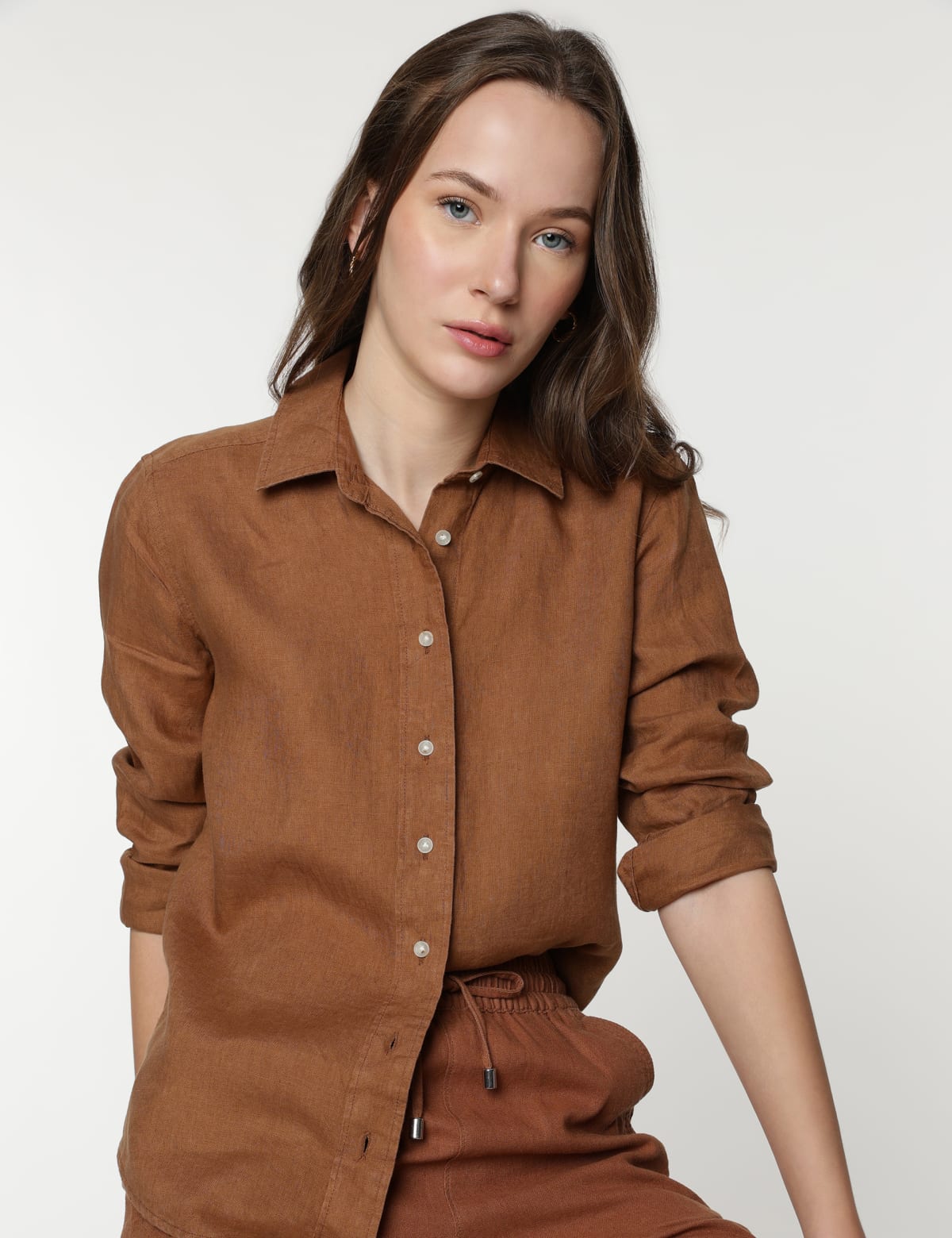 

Marks & Spencer Spread Collar Plain Shirt (FEMALE, COPPER TAN, 12)