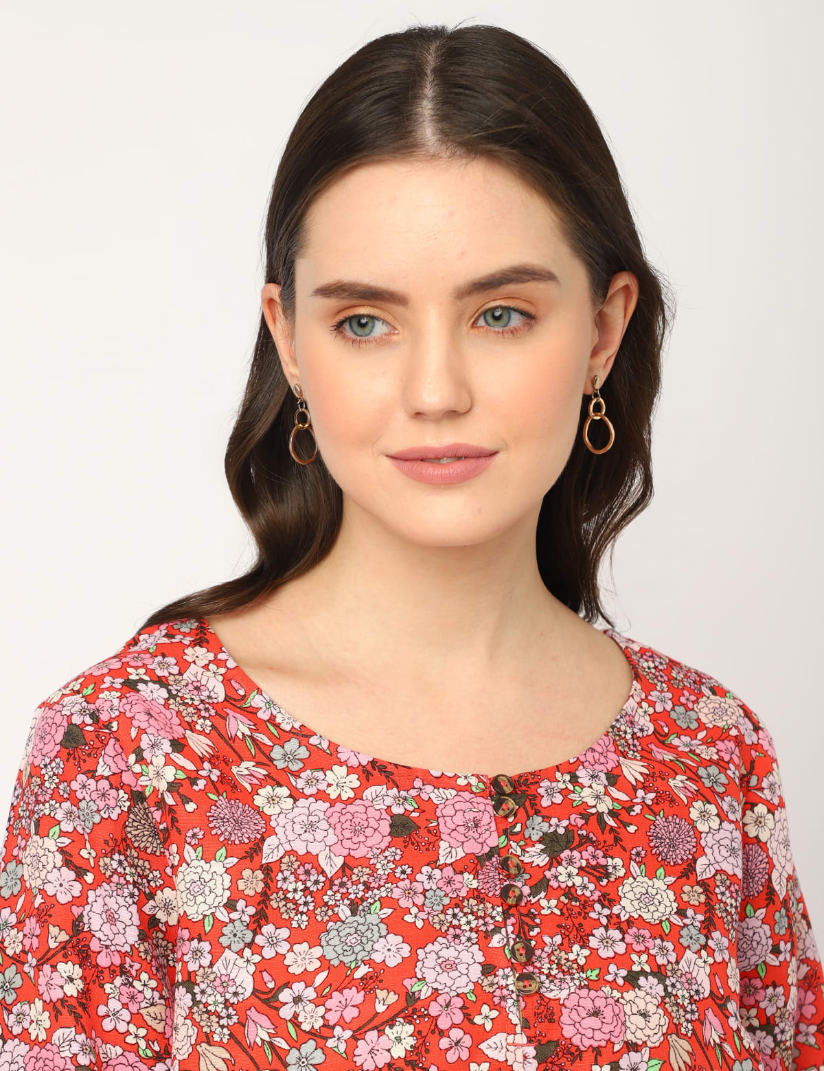 

Marks & Spencer Linen & Cotton Mix Floral Round Neck Tunic (FEMALE, RED MIX, 12)