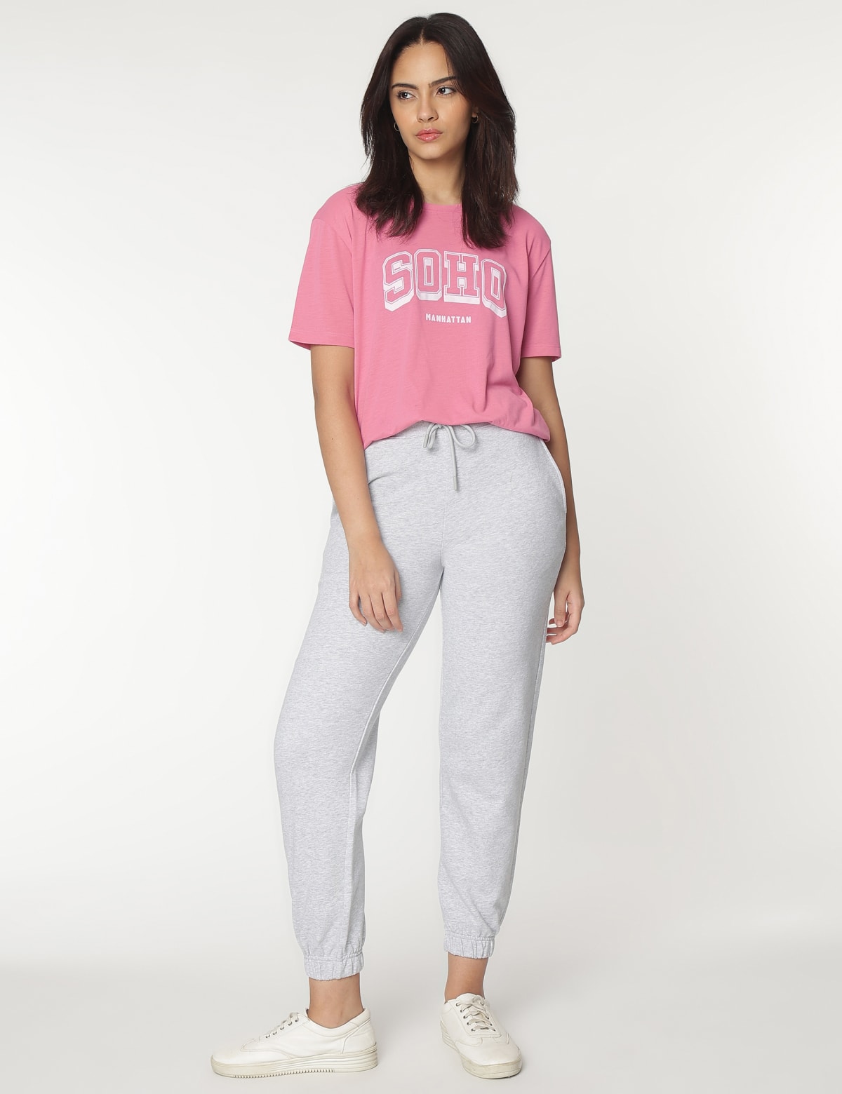 

Marks & Spencer Plain Relaxed Fit Joggers (FEMALE, GREY MARL, 20-REG)