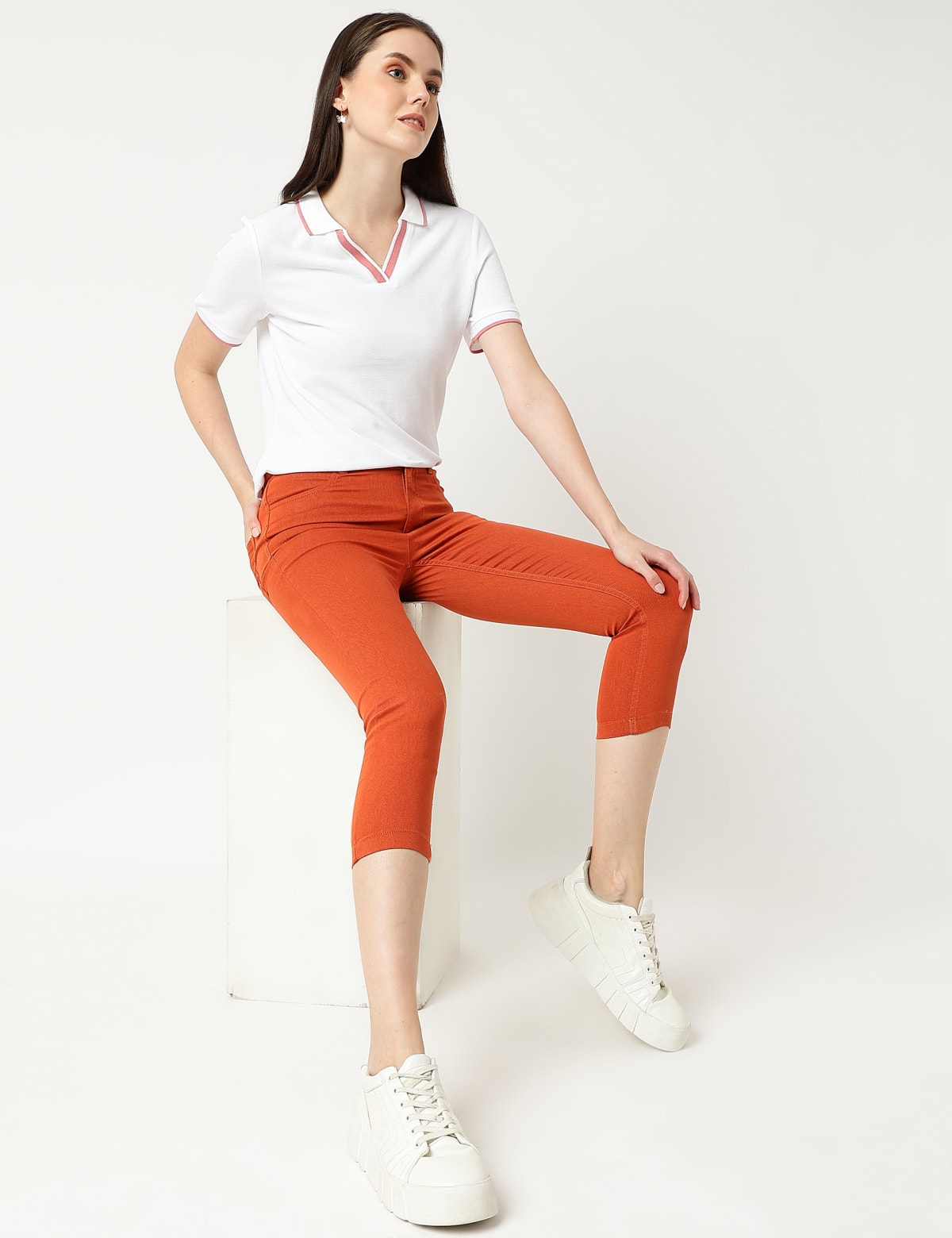 

Marks & Spencer Slim Fit Trousers (FEMALE, HOT BRONZE, 16)