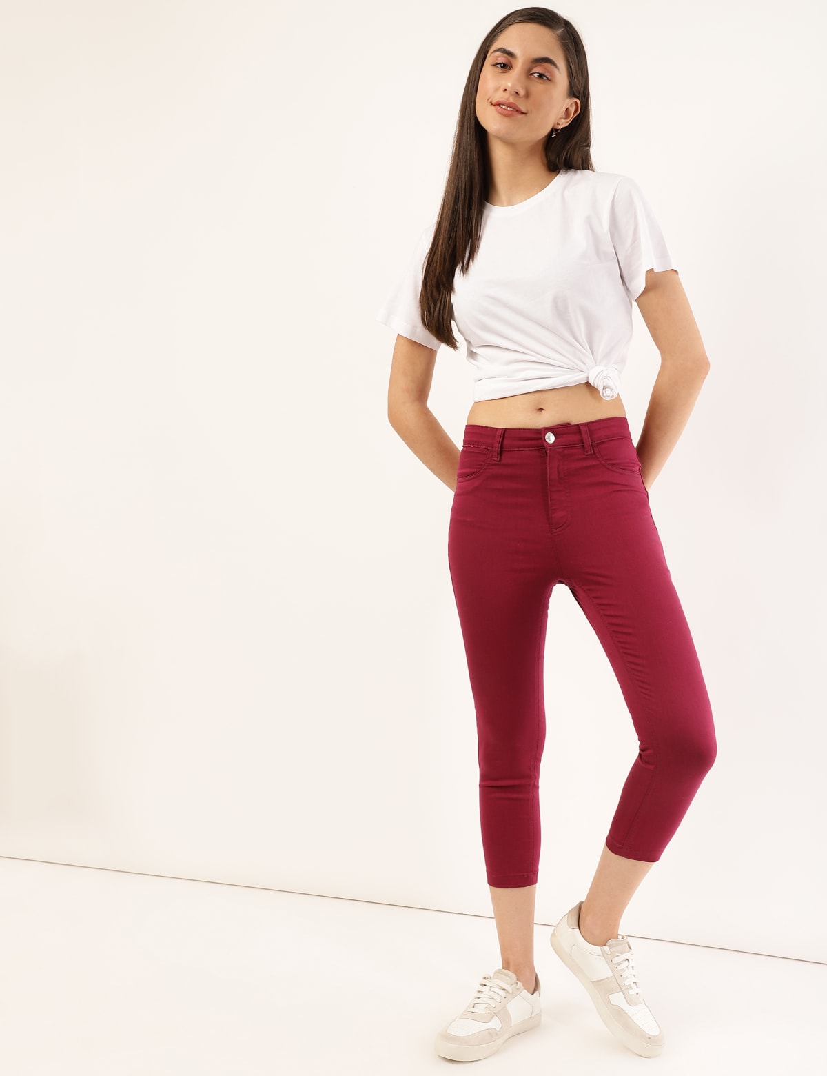 

Marks & Spencer Slim Fit Trousers (FEMALE, DARK RASPBERRY, 16)