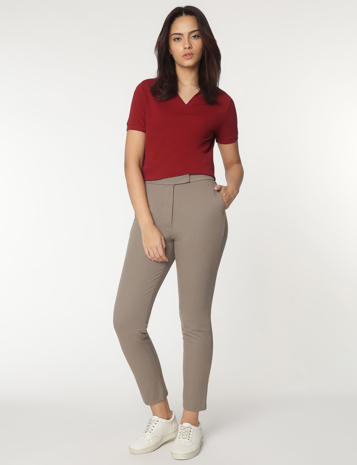 

Marks & Spencer Stripes Slim Fit Trousers (FEMALE, MOCHA, 16-REG)