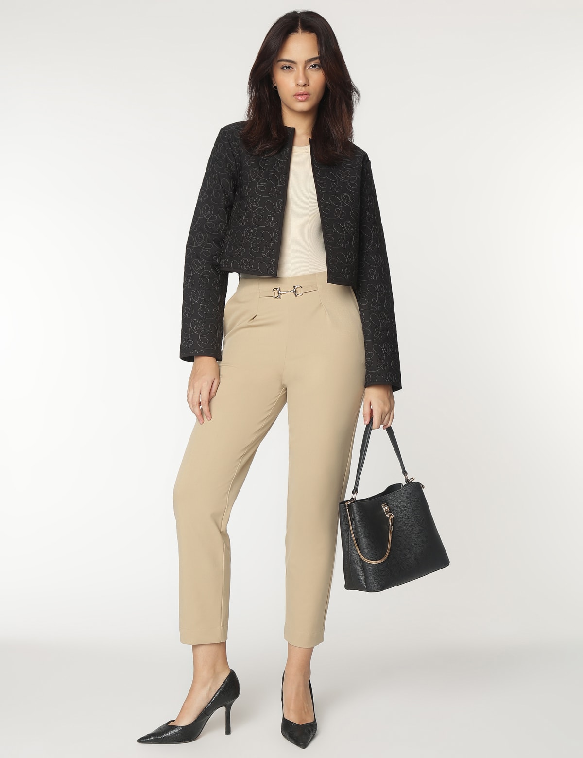 

Marks & Spencer Round Neck Embroidery Jacket (FEMALE, BLACK, 8)