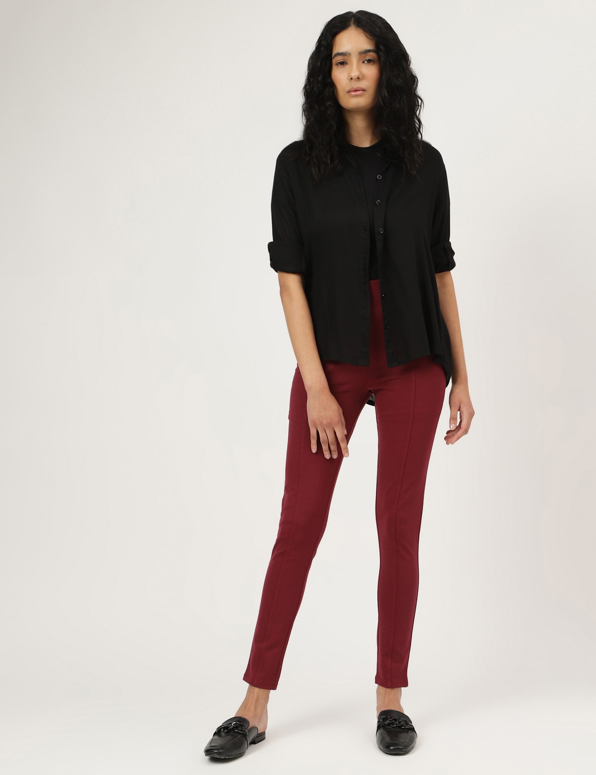 

Marks & Spencer Viscose Mix Plain Skinny Treggings (FEMALE, CRANBERRY, 14-REG)