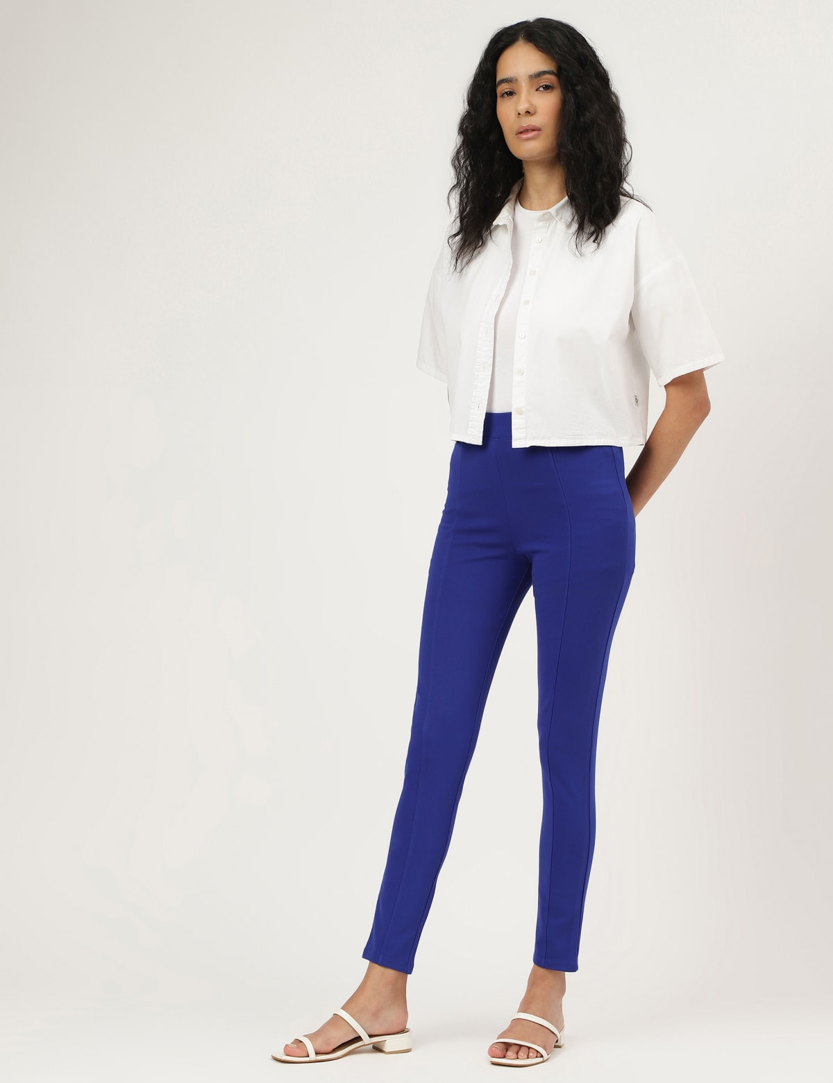 

Marks & Spencer Viscose Mix Plain Skinny Treggings (FEMALE, RICH BLUE, 6-REG)