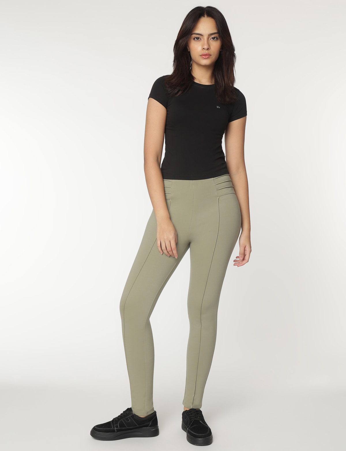 

Marks & Spencer Plain Slim Fit Treggings (FEMALE, FADED KHAKI, 14-REG)