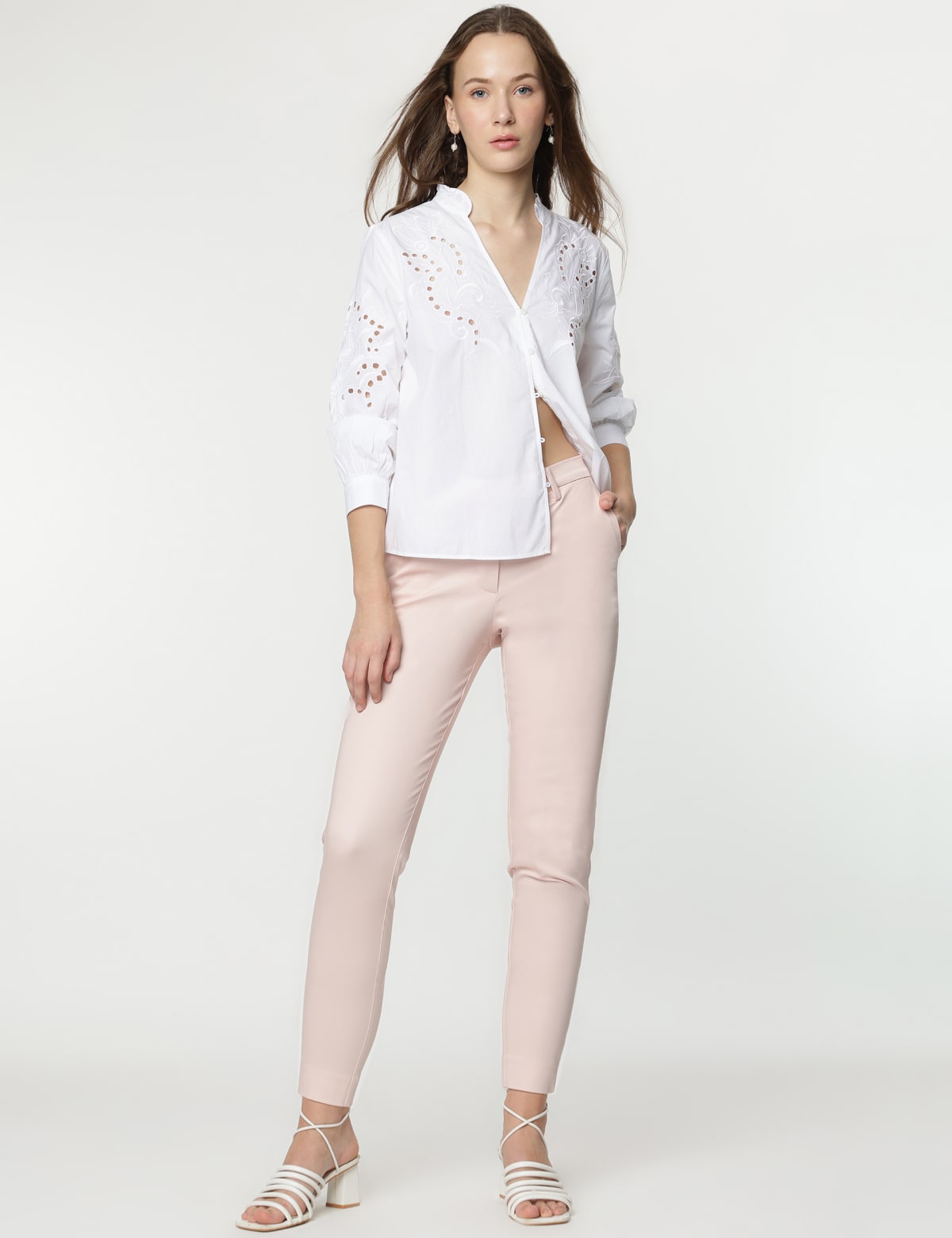 

Marks & Spencer Cotton Rich Plain Straight Leg Trousers (FEMALE, PINK, 20-REG)