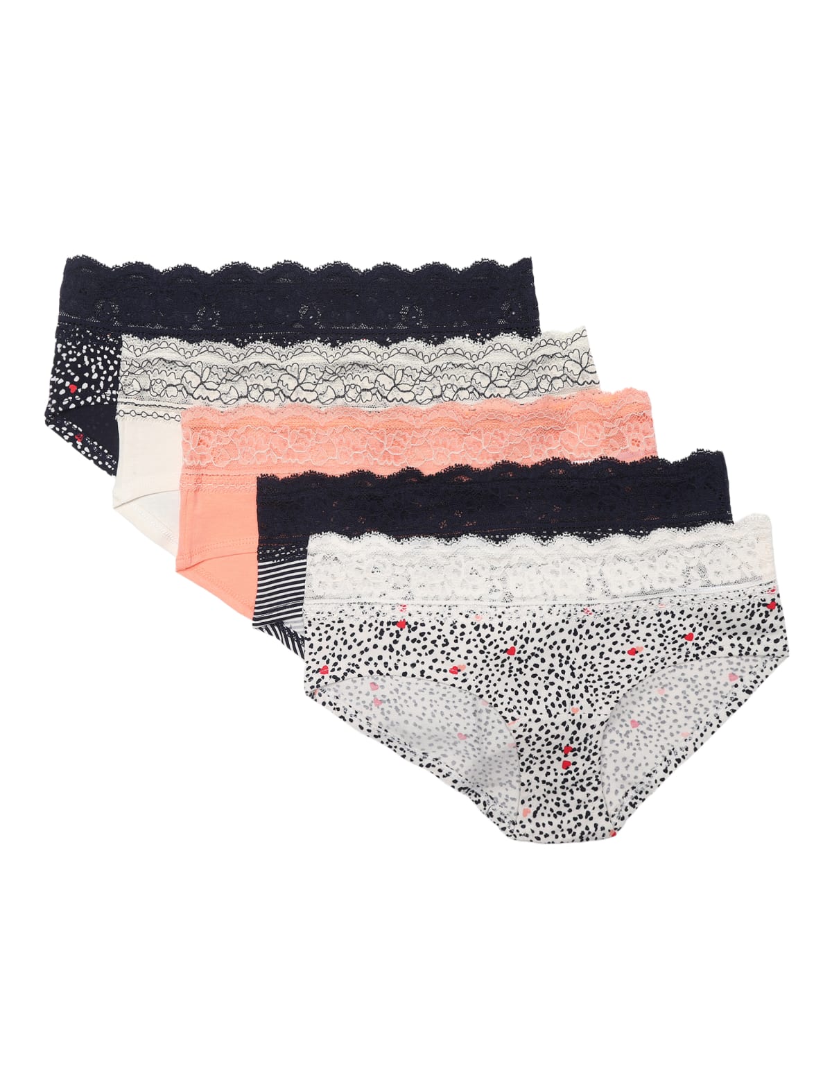 

Marks & Spencer 5 Pack Cotton Mix Skinny Fit Knicker (FEMALE, BRIGHT PINK MIX, 10)