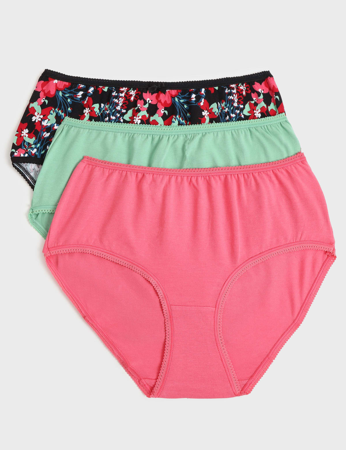 

Marks & Spencer 3pk Plain Midi Knickers (FEMALE, GREEN/PINK, 12)