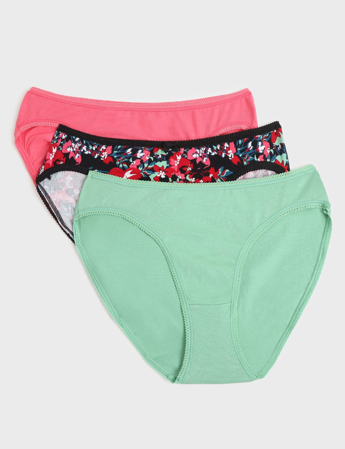 

Marks & Spencer 3pk Plain High Legs Knickers (FEMALE, GREEN/PINK, 8)