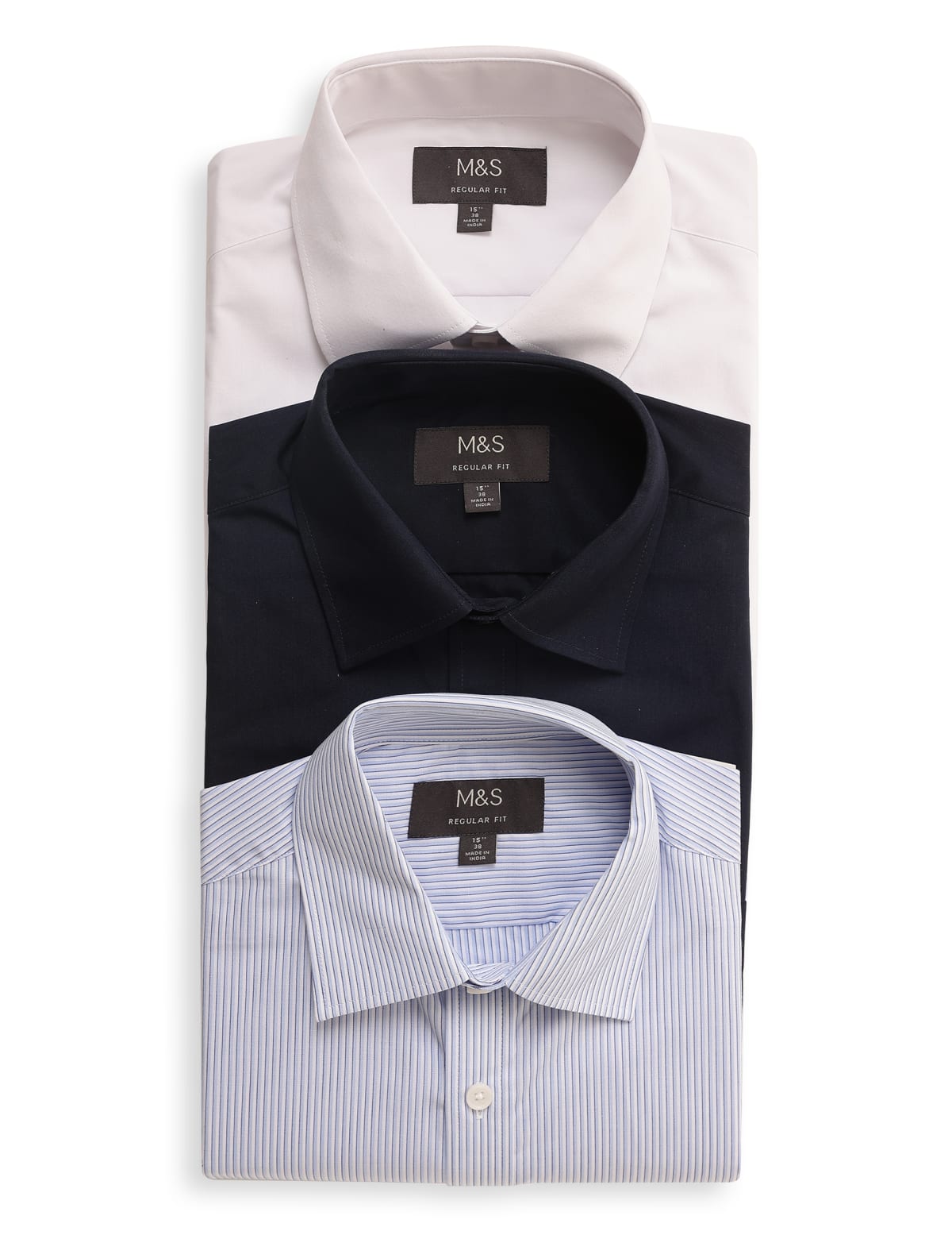 

Marks & Spencer 3PK Easy To Iron Shirt (MALE, BLUE MIX, 15+)