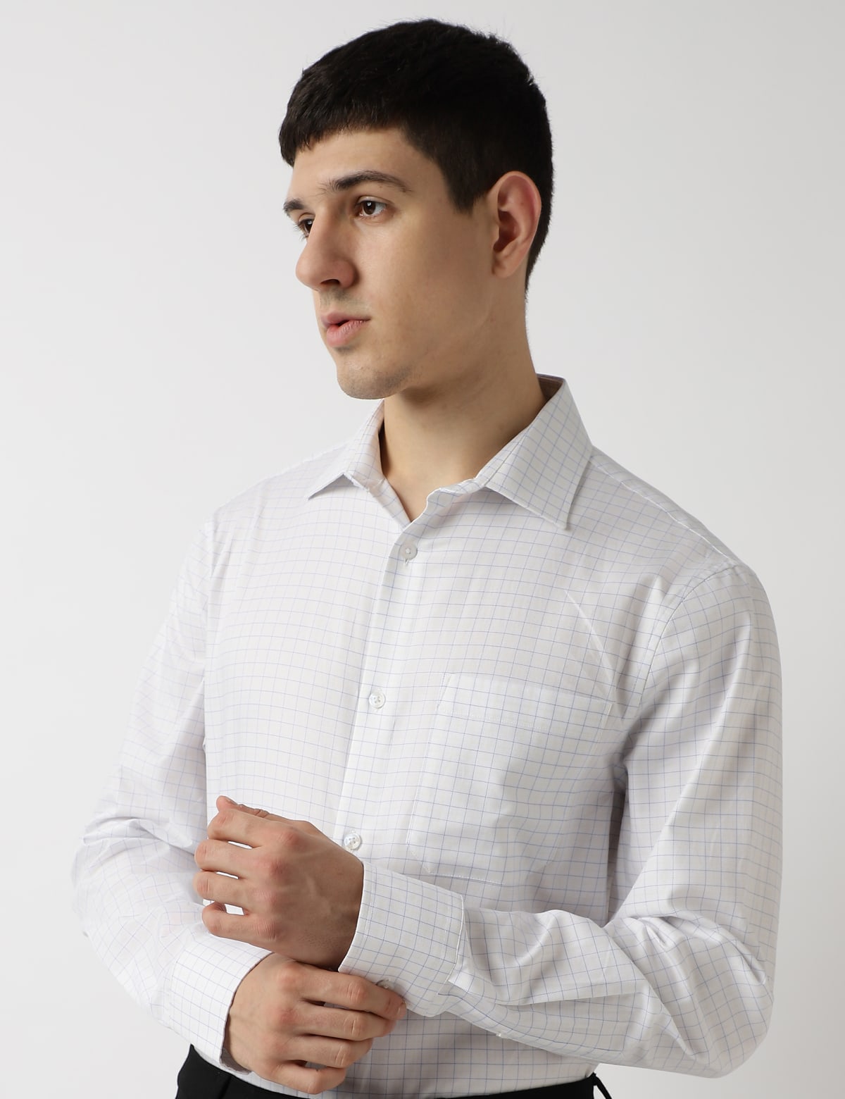 

Marks & Spencer Pure Cotton Checks Spread Collar Shirt (MALE, WHITE MIX, 17)