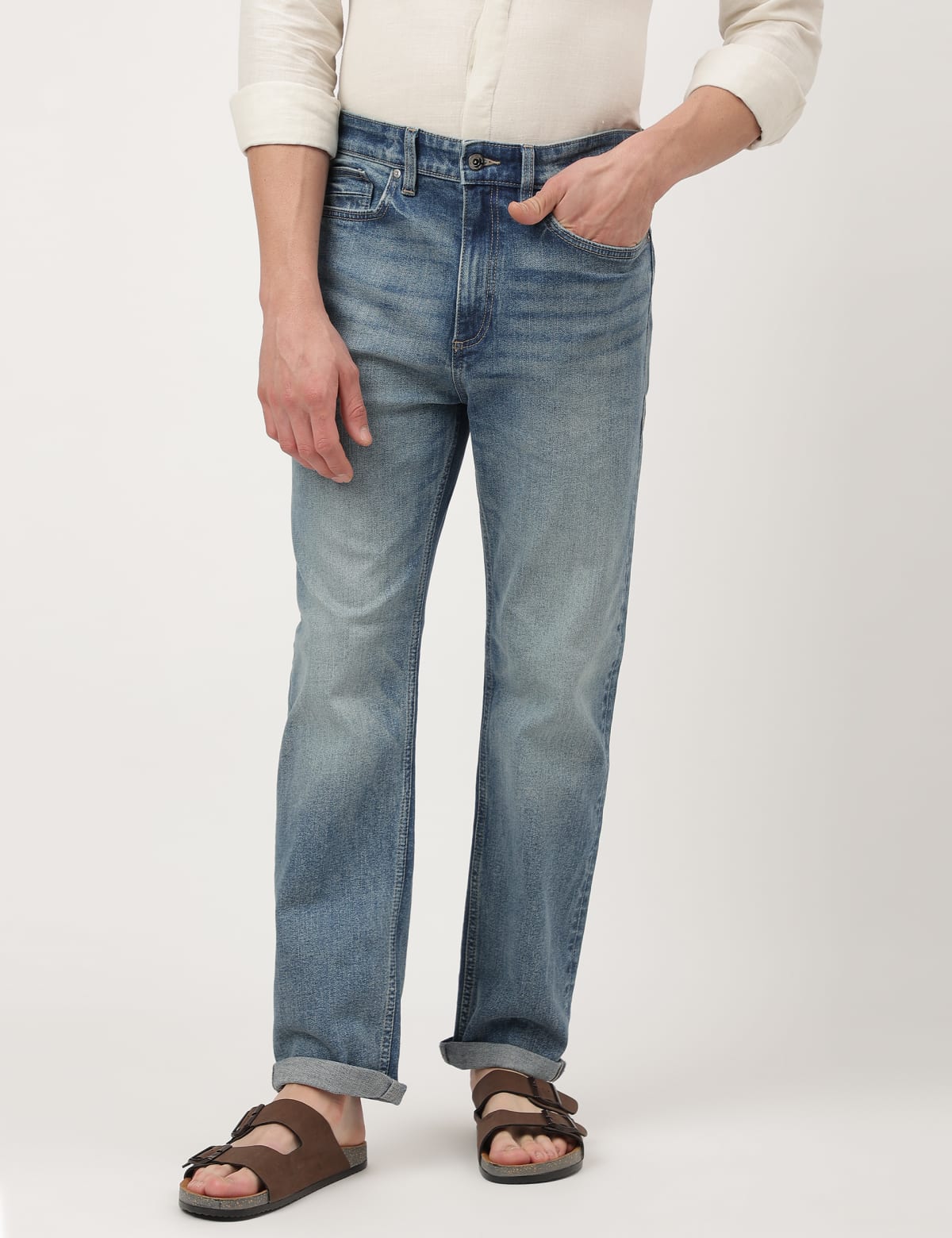 

Marks & Spencer Regular Fit Stretch Jeans (MALE, LIGHT BLUE, 34-31)