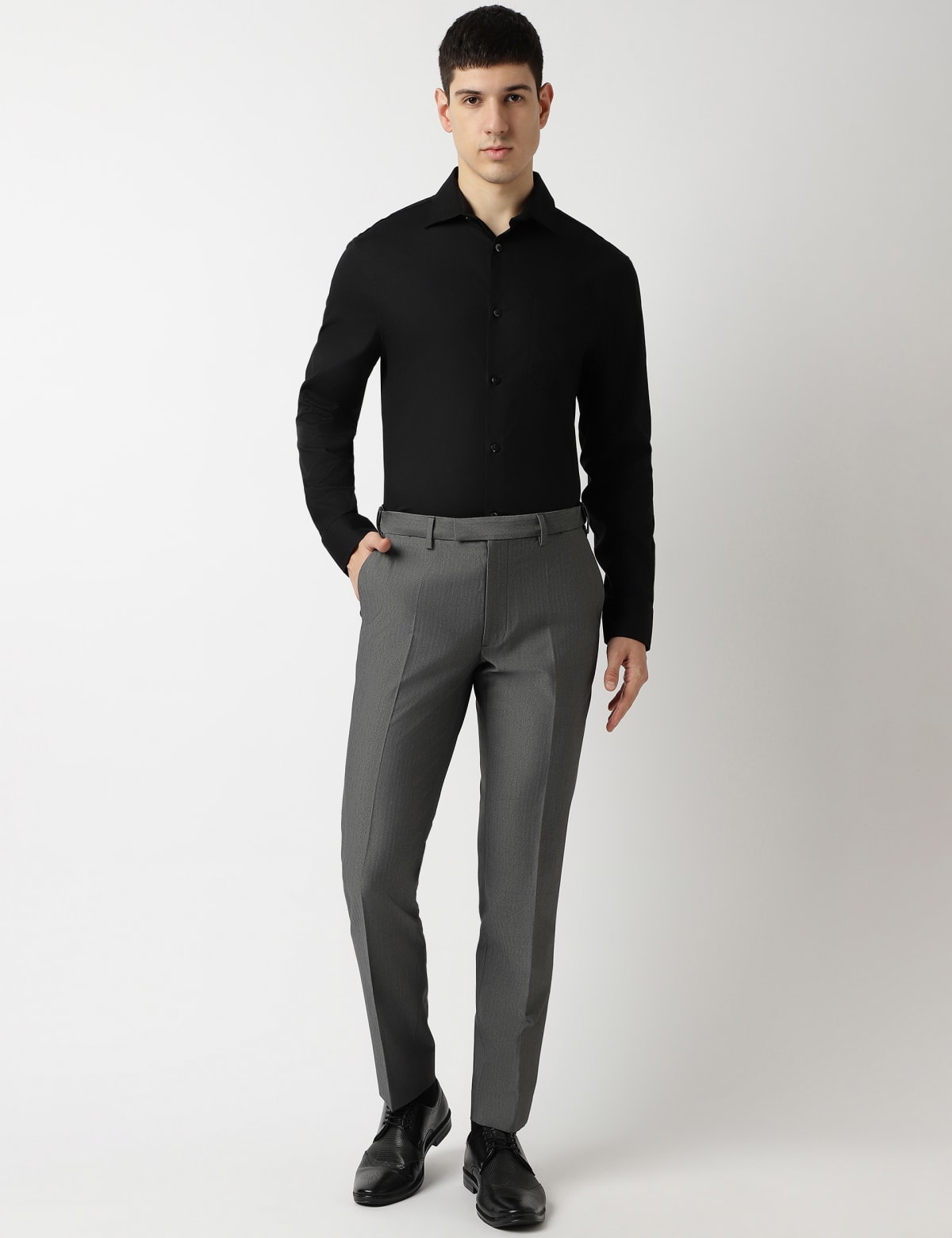 

Marks & Spencer Slim Fit Plain Trousers (MALE, CHARCOAL MIX, 30-31)