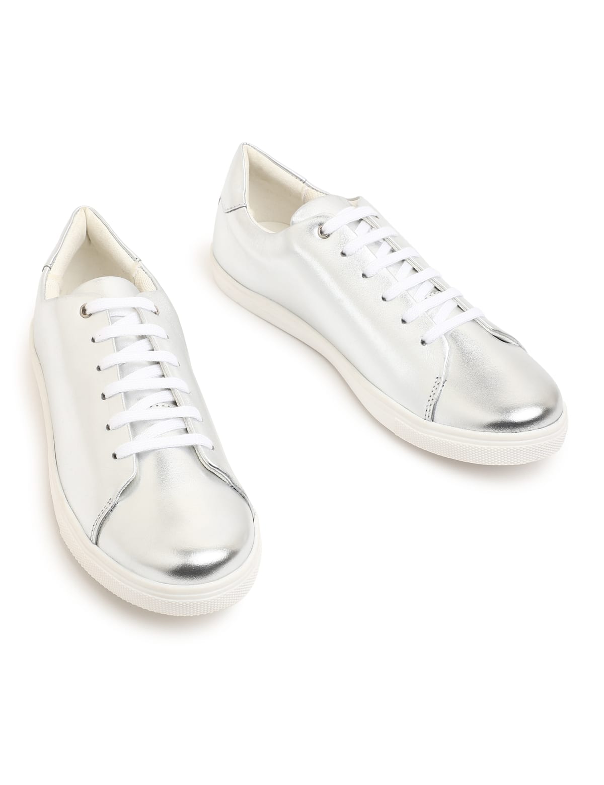 

Marks & Spencer Pure Leather Lace Up Plain Sneakers (SILVER, 13 S)