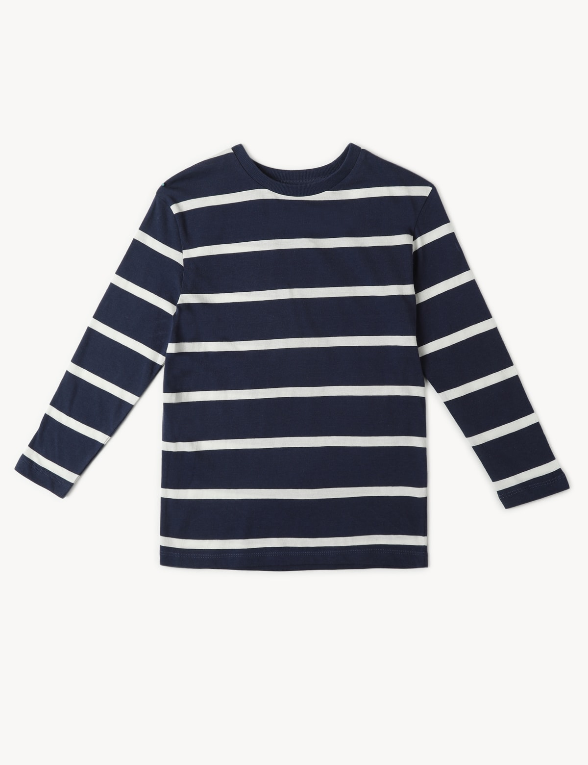 

Marks & Spencer Cotton Mix Stripes Round Neck T-Shirt (BOYS, NAVY MIX, 9-10Y)
