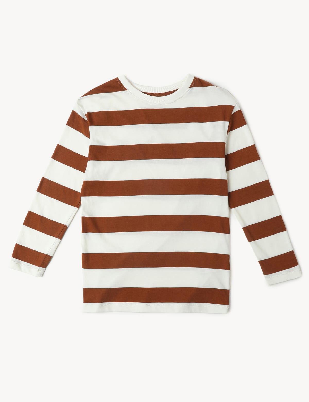 

Marks & Spencer Cotton Mix Stripes Round Neck T-Shirt (BOYS, SPICE MIX, 9-10Y)