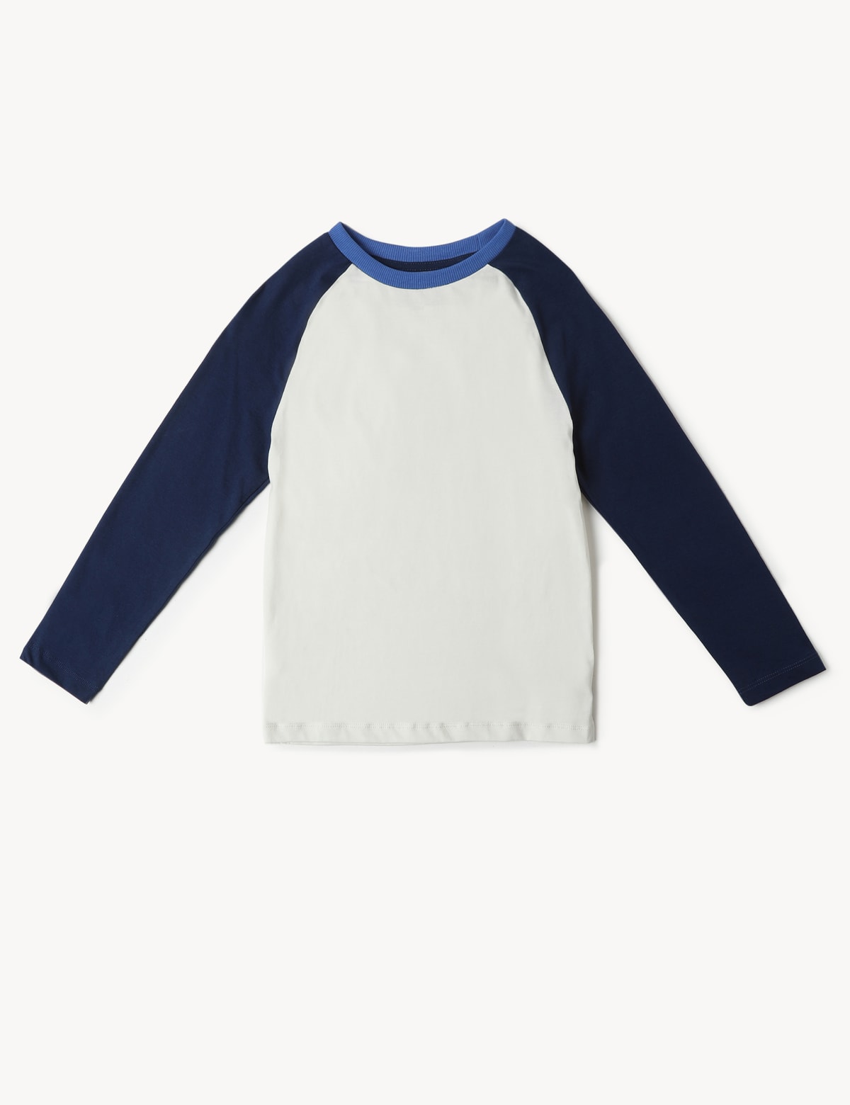 

Marks & Spencer Pure Cotton Colorblocked Round Neck Top (BOYS, NAVY MIX, 7-8 Y)