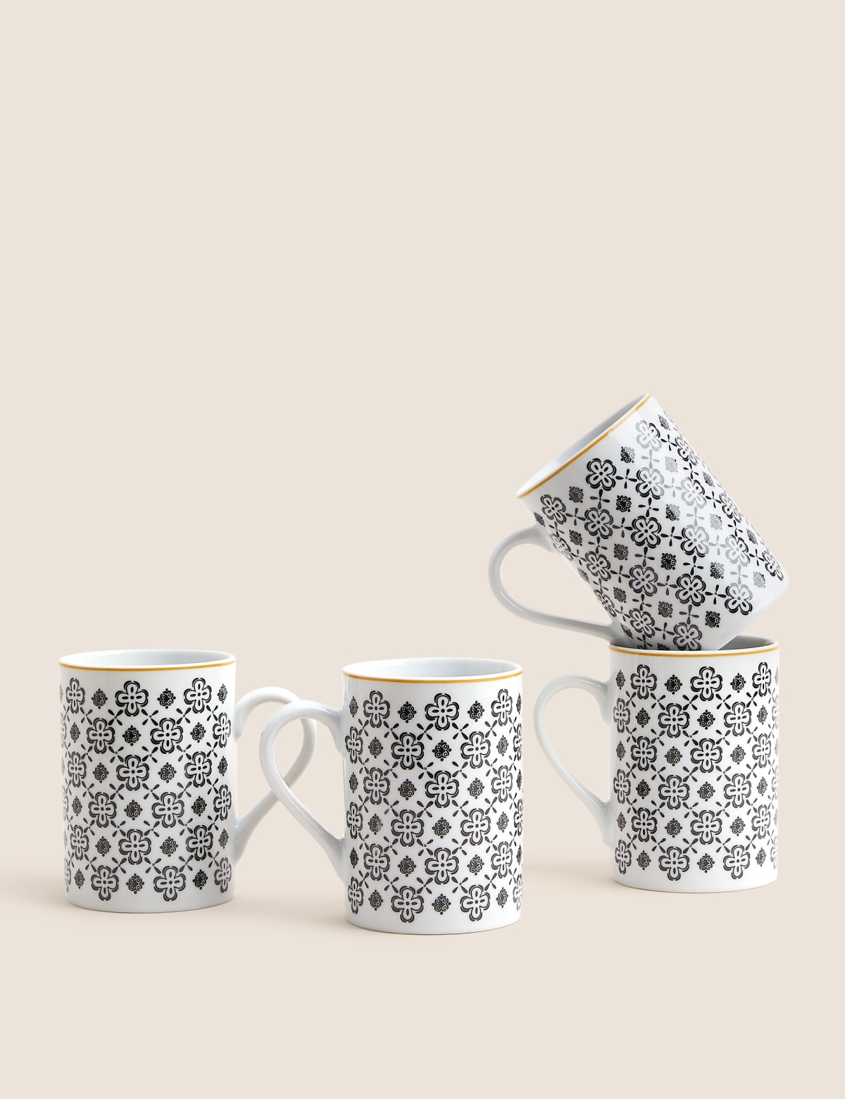 

Marks & Spencer Set of 4 Tile Mugs (BLACK MIX)