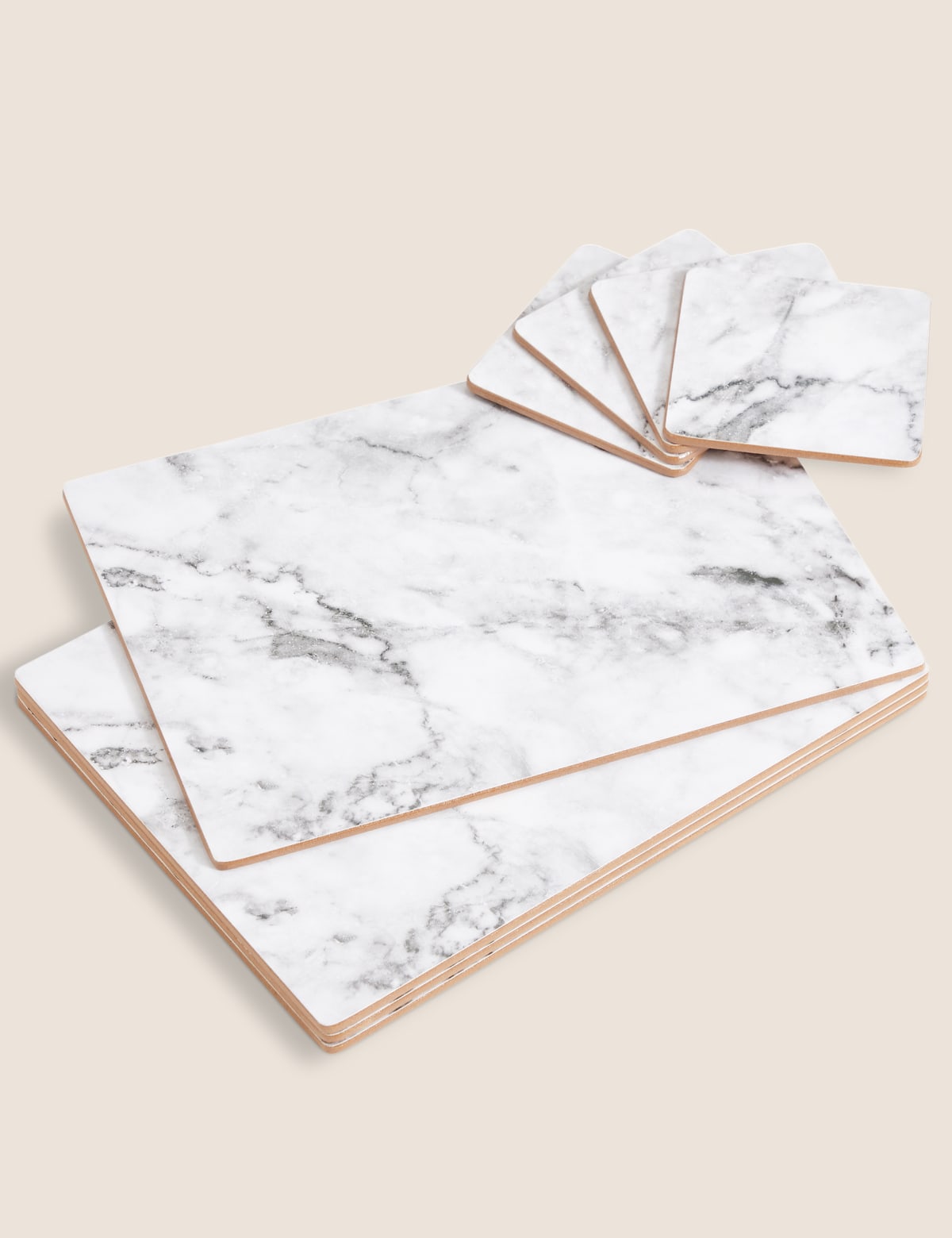 

Marks & Spencer Set of 4 Marble Effect Placemats & 4 Coasters (GREY MIX)