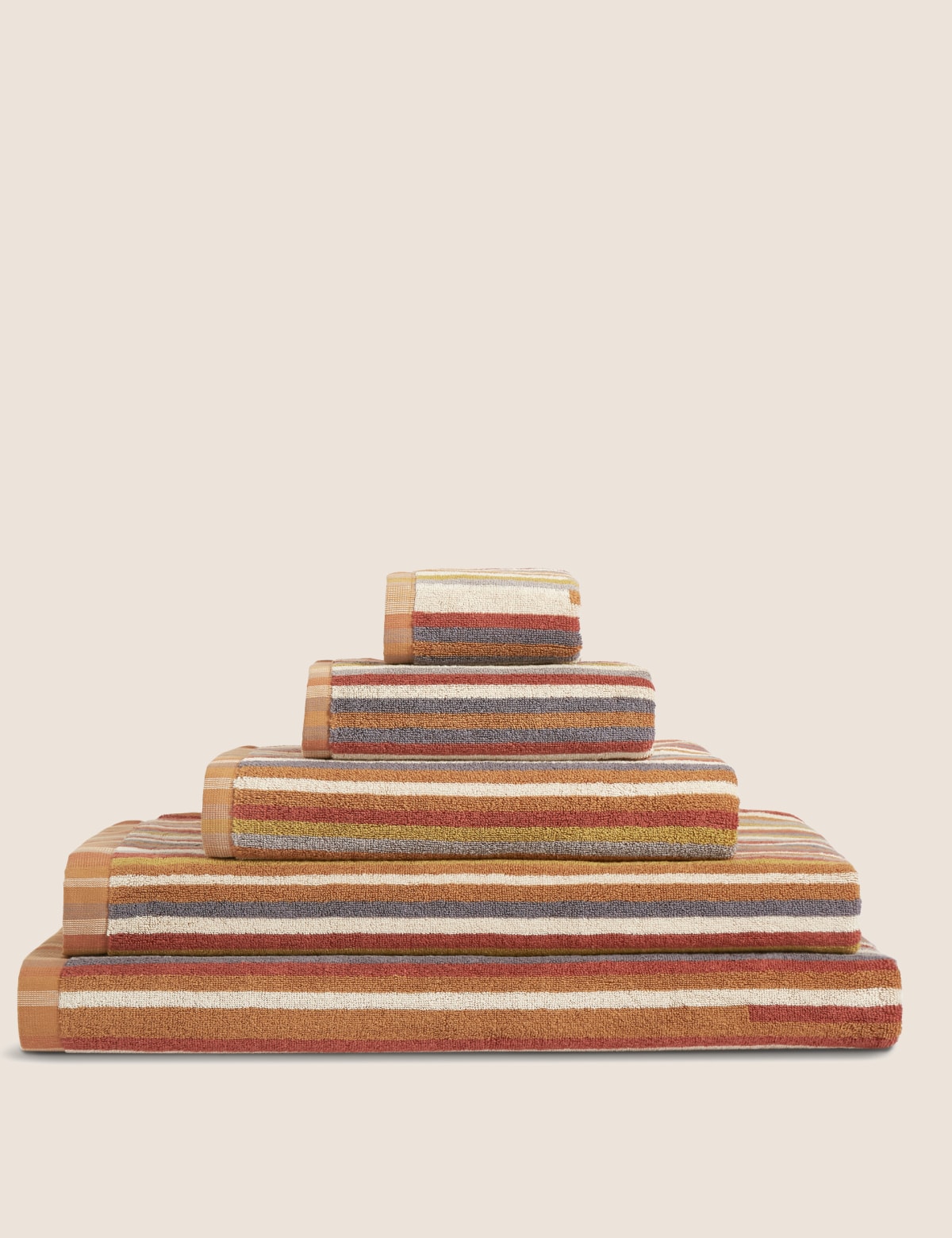 

Marks & Spencer Pure Cotton Striped Towel (TERRACOTTA MIX, BATH)