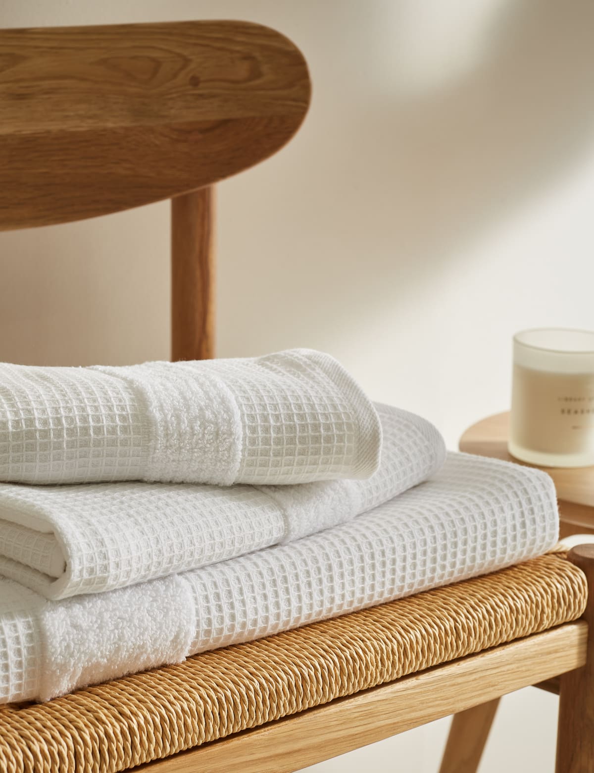 

Marks & Spencer Pure Cotton Waffle Towel (WHITE, HAND)